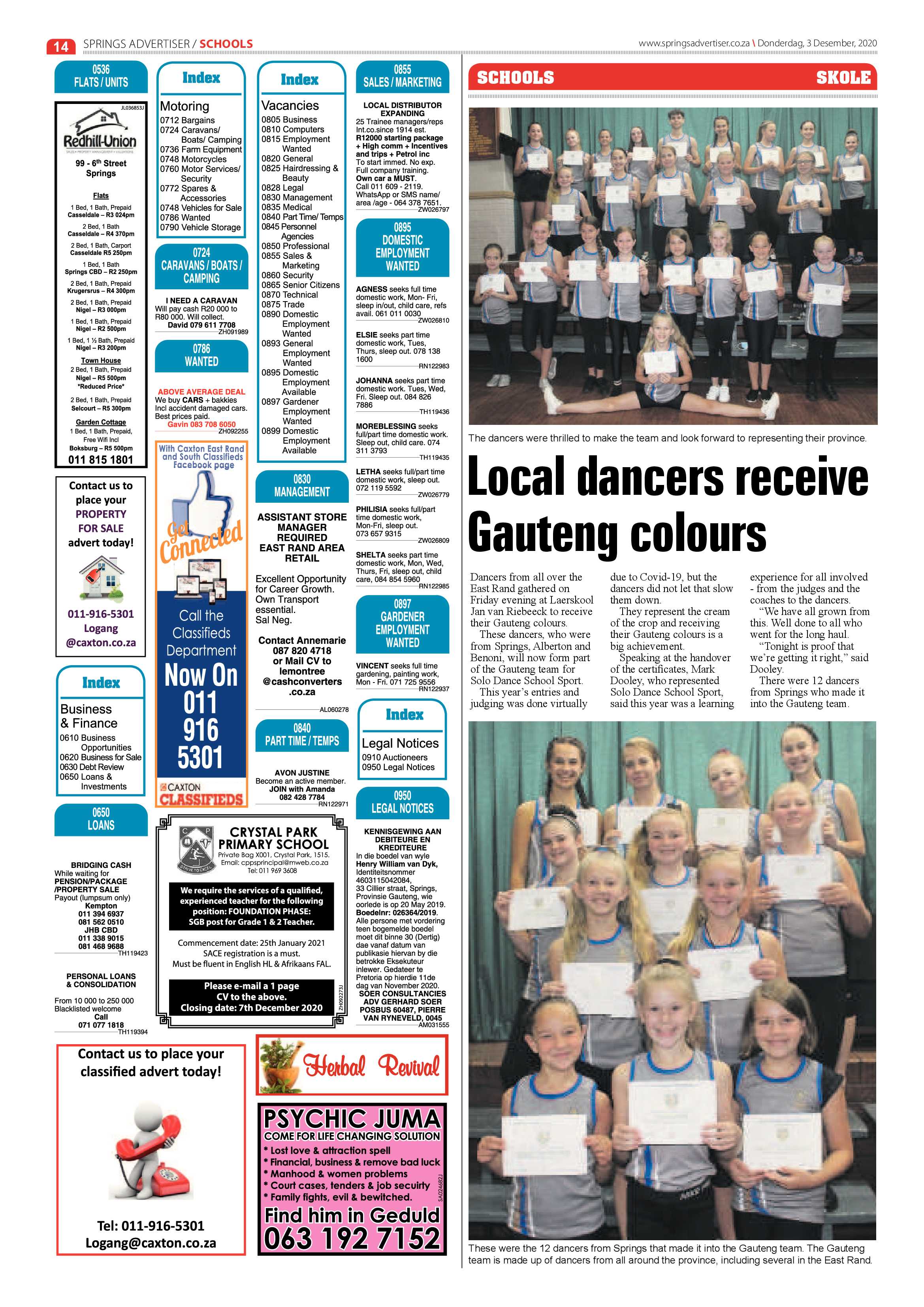 Springs Advertiser 03 December  2020 page 14