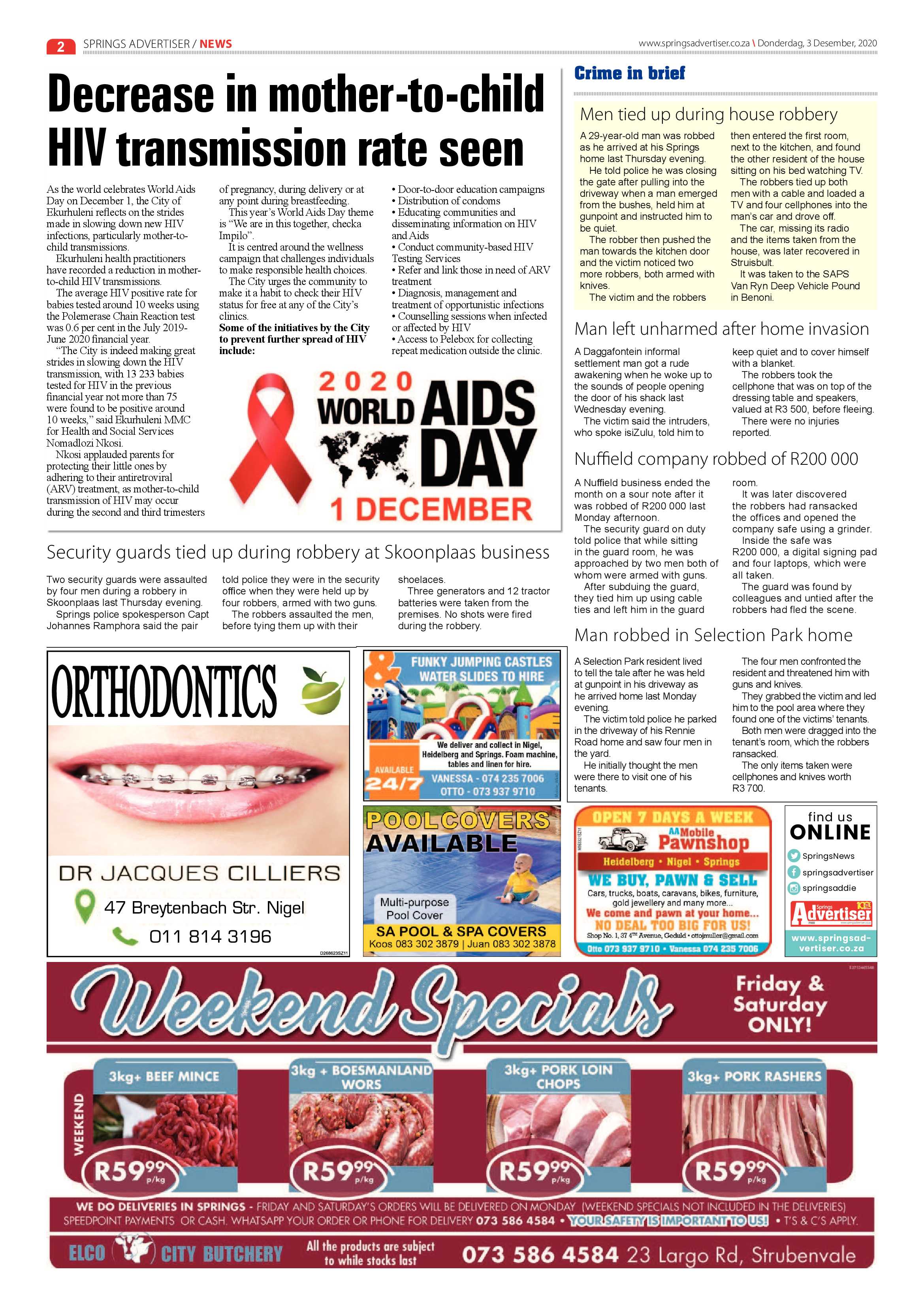 Springs Advertiser 03 December  2020 page 2