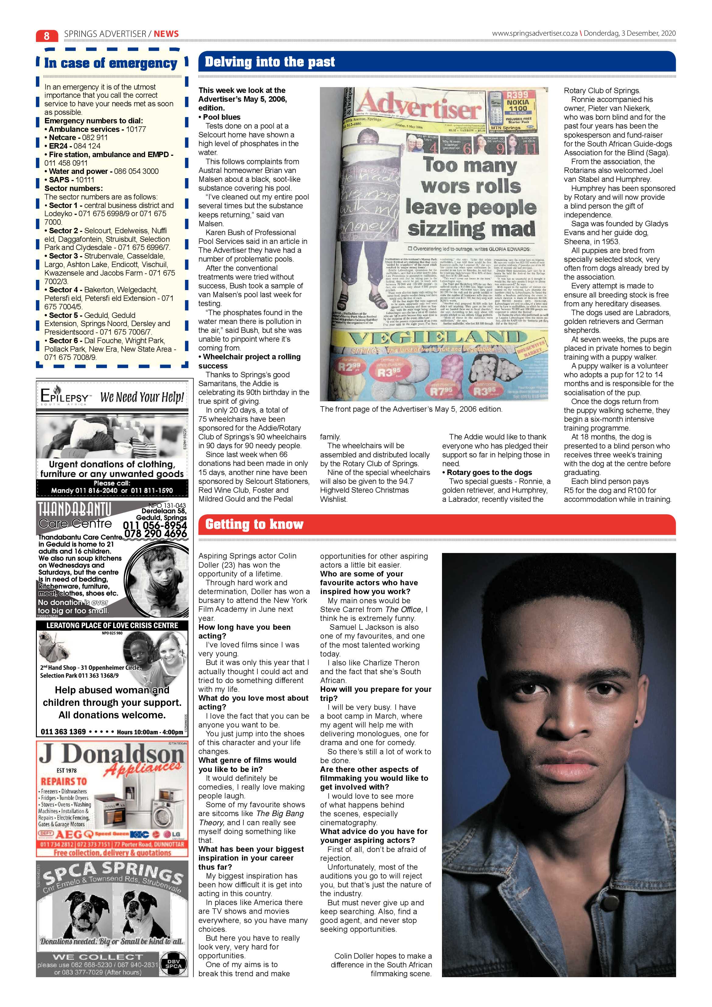Springs Advertiser 03 December  2020 page 8