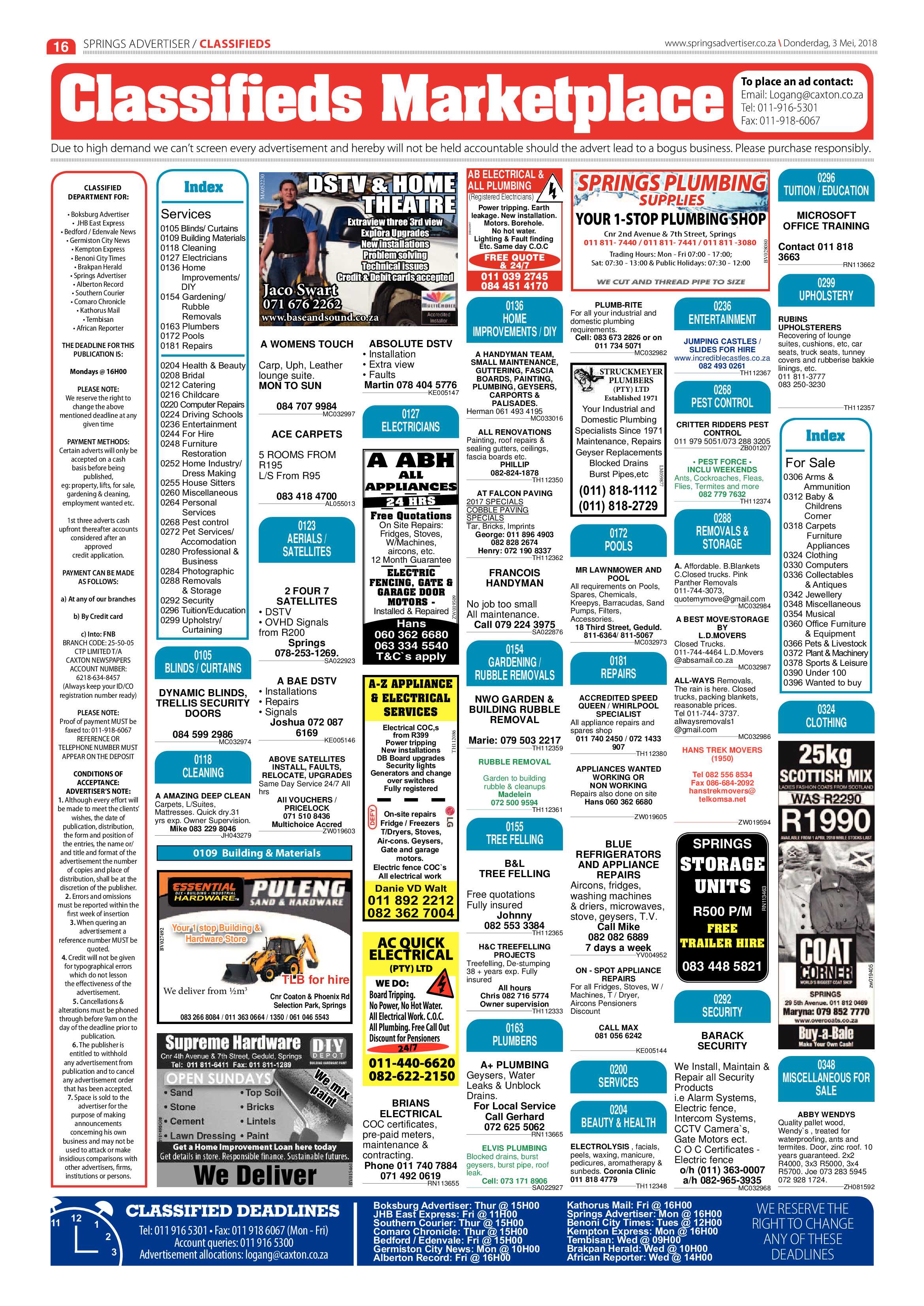 Springs Advertiser 03 May 2018 page 16