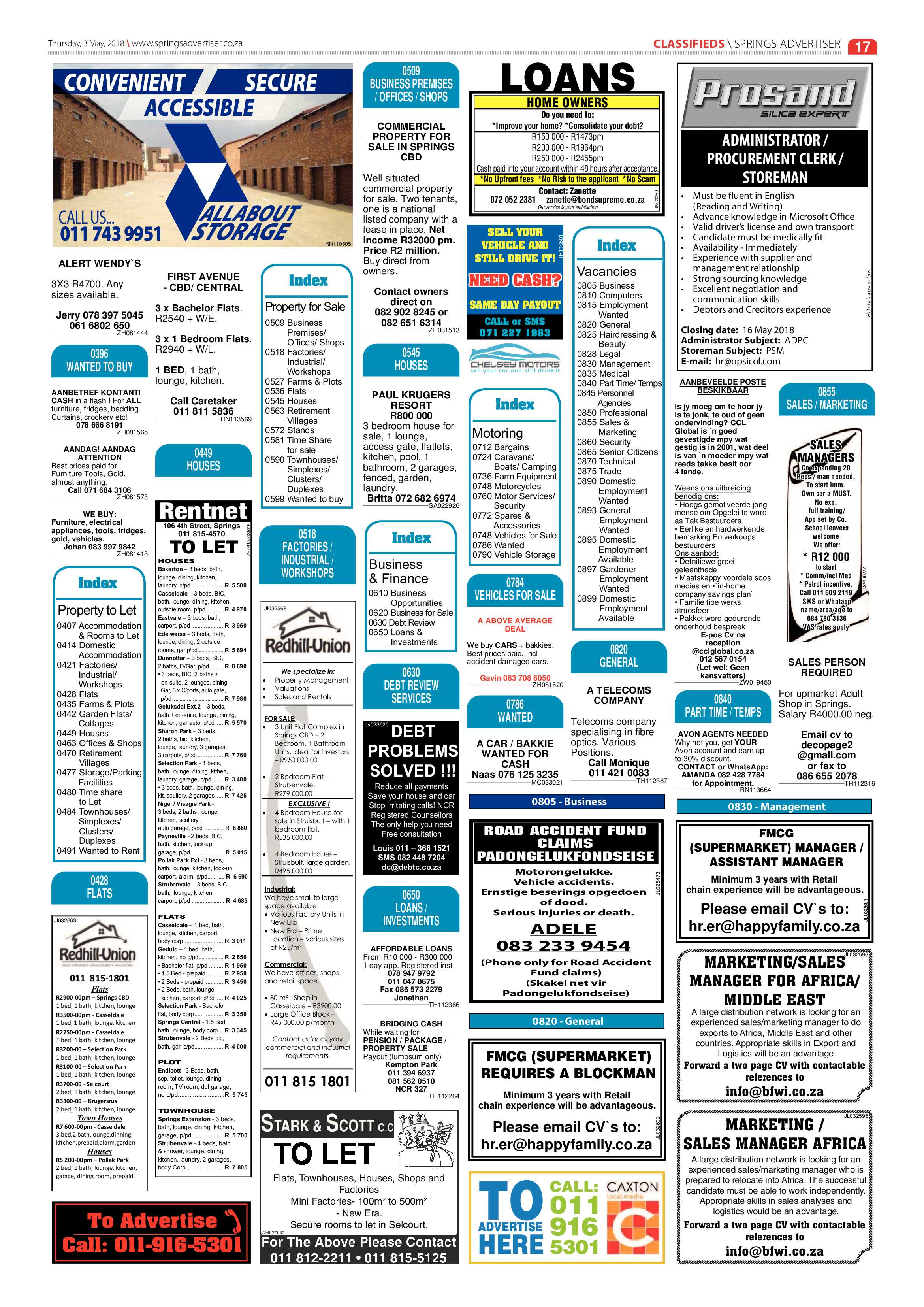 Springs Advertiser 03 May 2018 page 17