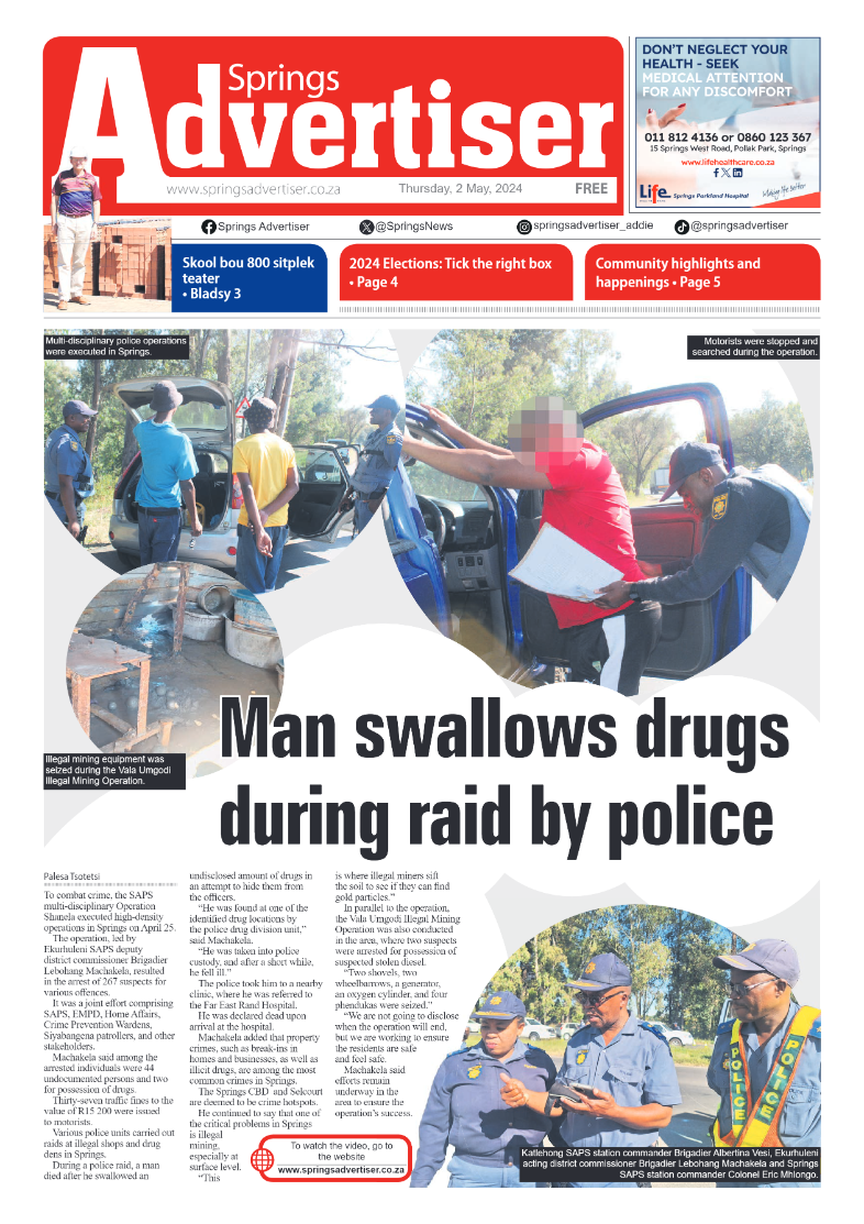 Springs Advertiser 03 May 2024 page 1
