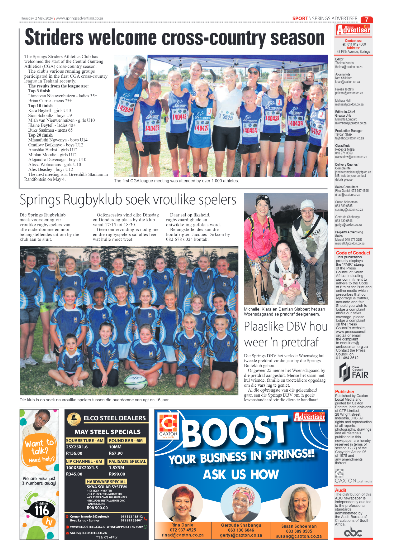 Springs Advertiser 03 May 2024 page 7