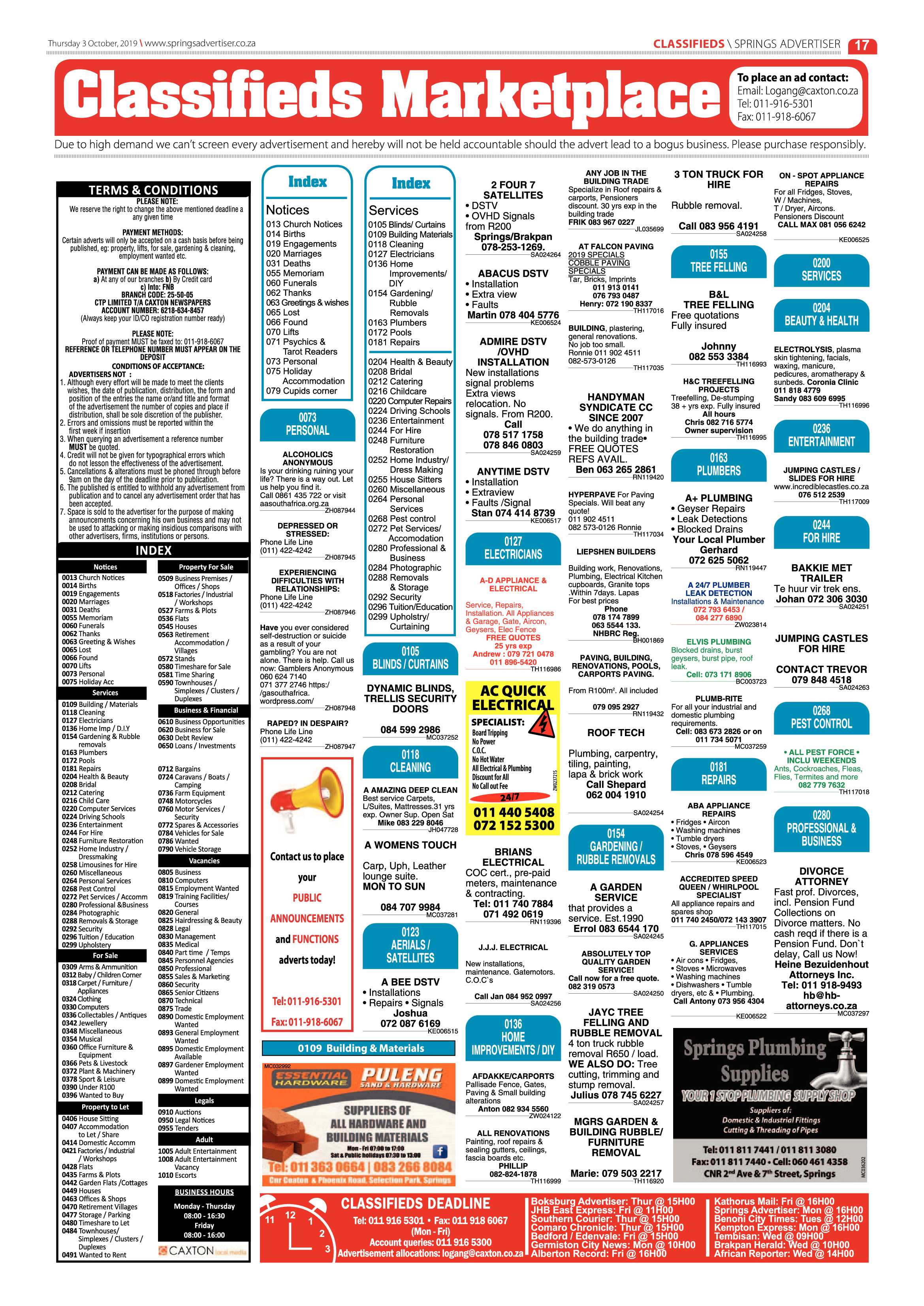 Springs Advertiser 03 October 2019 page 17