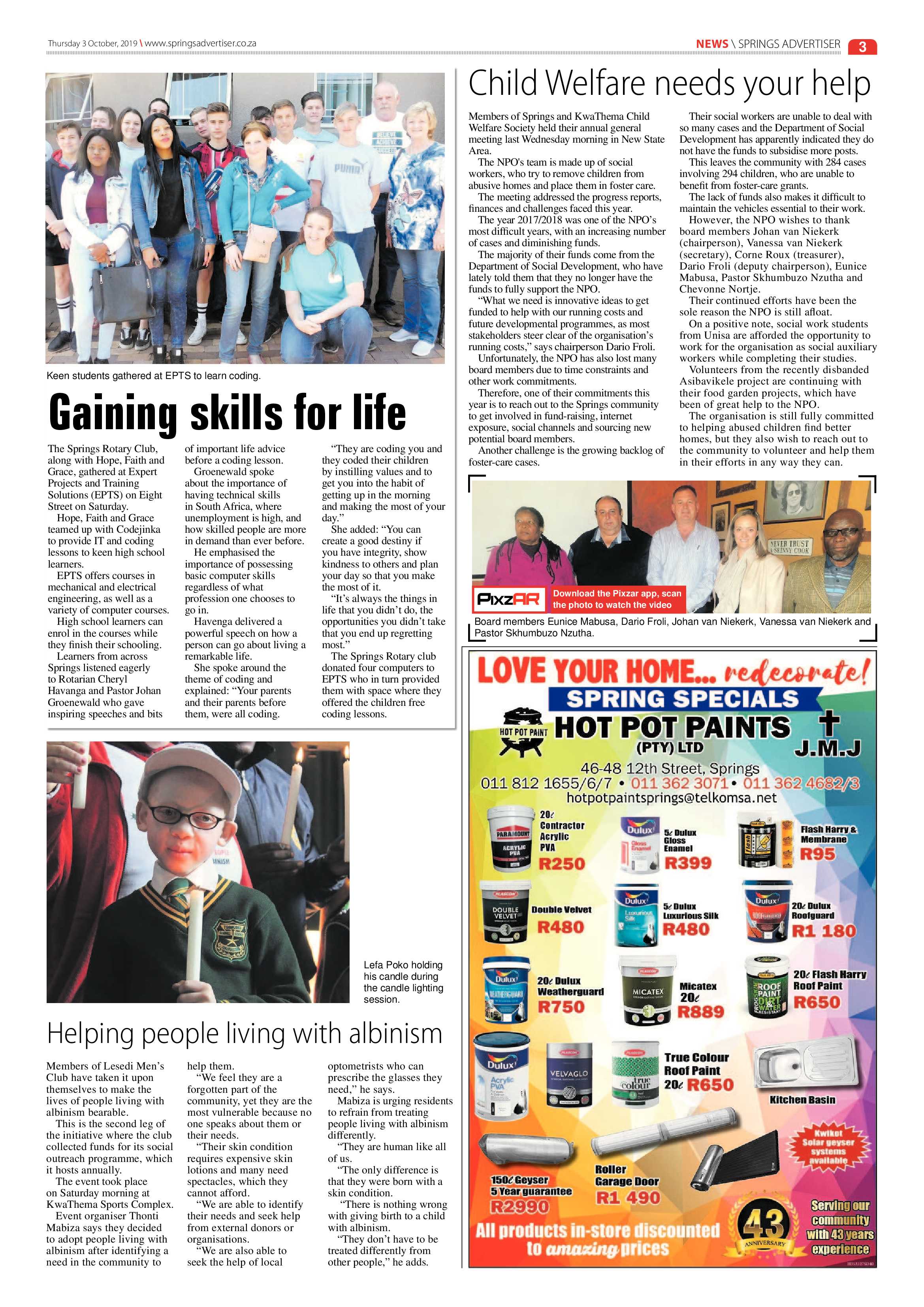 Springs Advertiser 03 October 2019 page 3