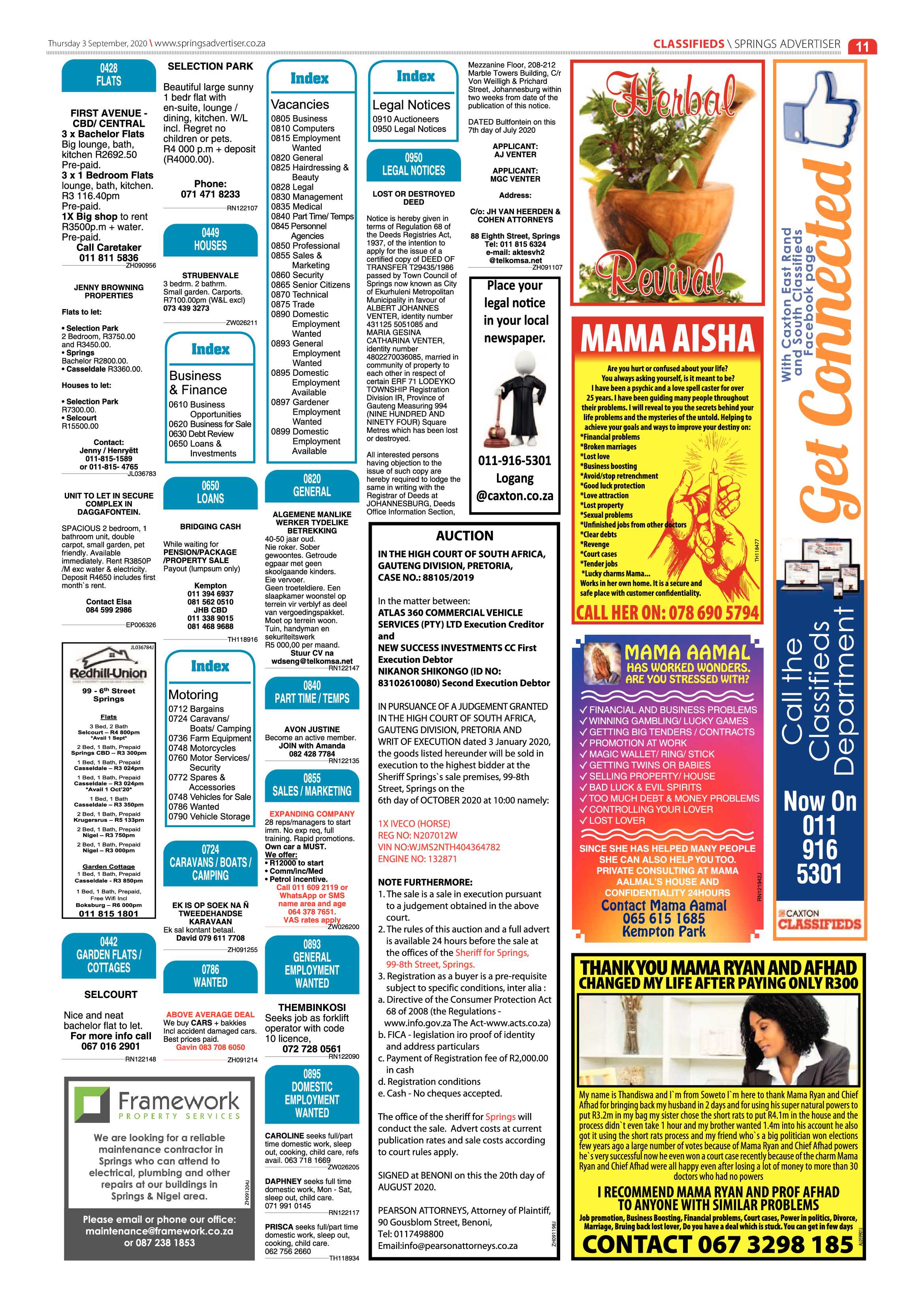 Springs Advertiser 03 September 2020 page 11