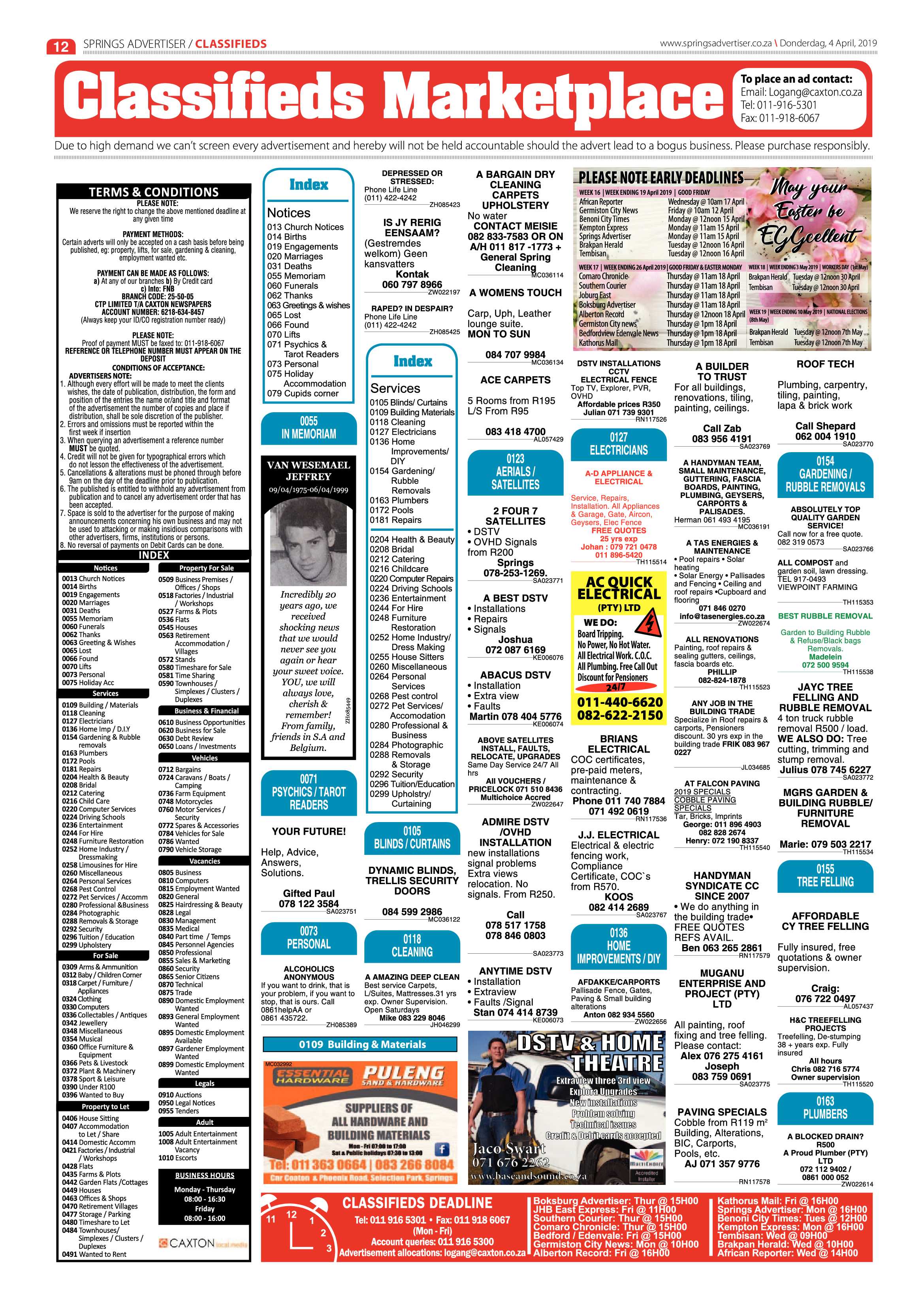 Springs Advertiser 04 April 2019 page 12