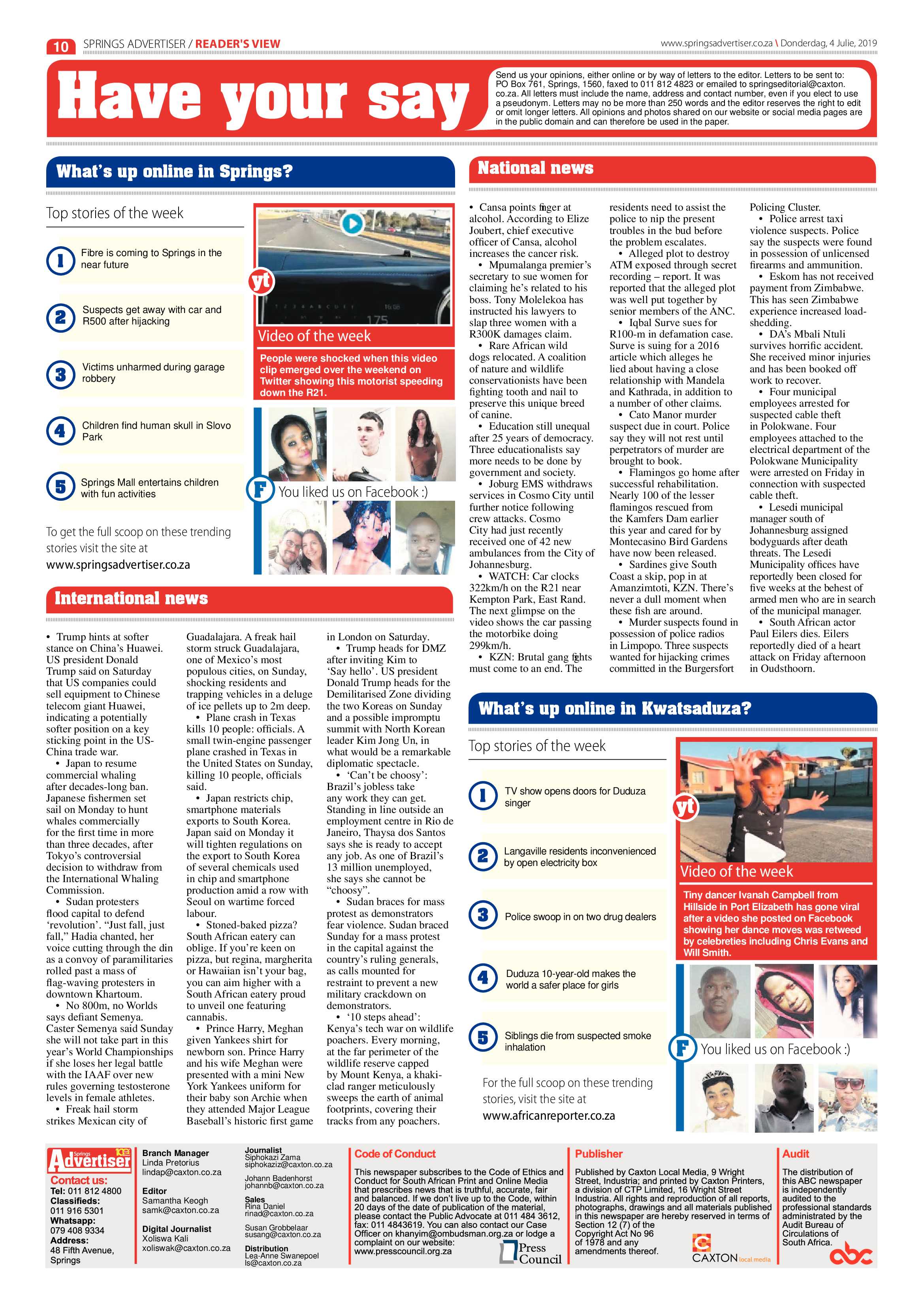Springs Advertiser 04 July 2019 page 10