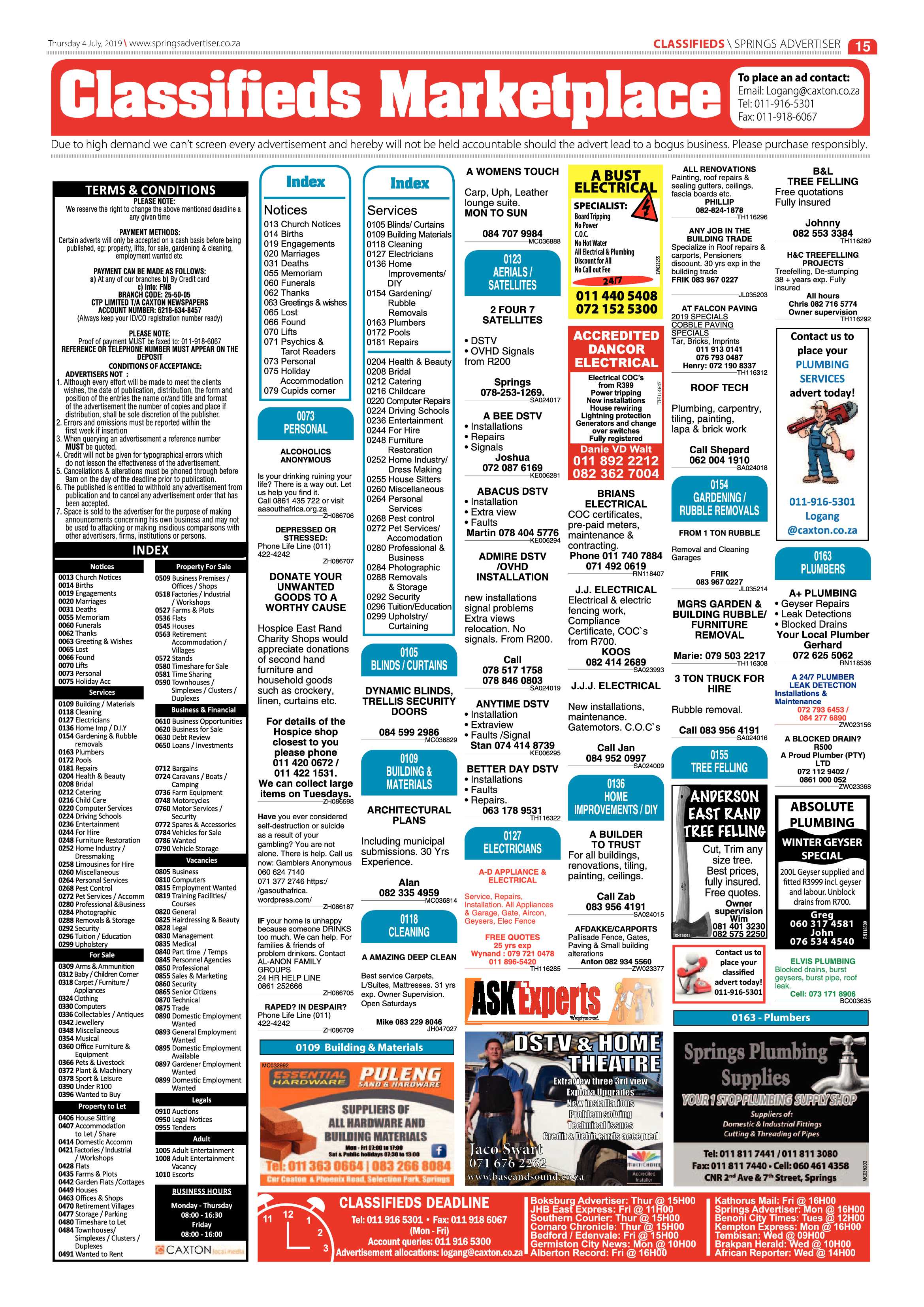 Springs Advertiser 04 July 2019 page 15