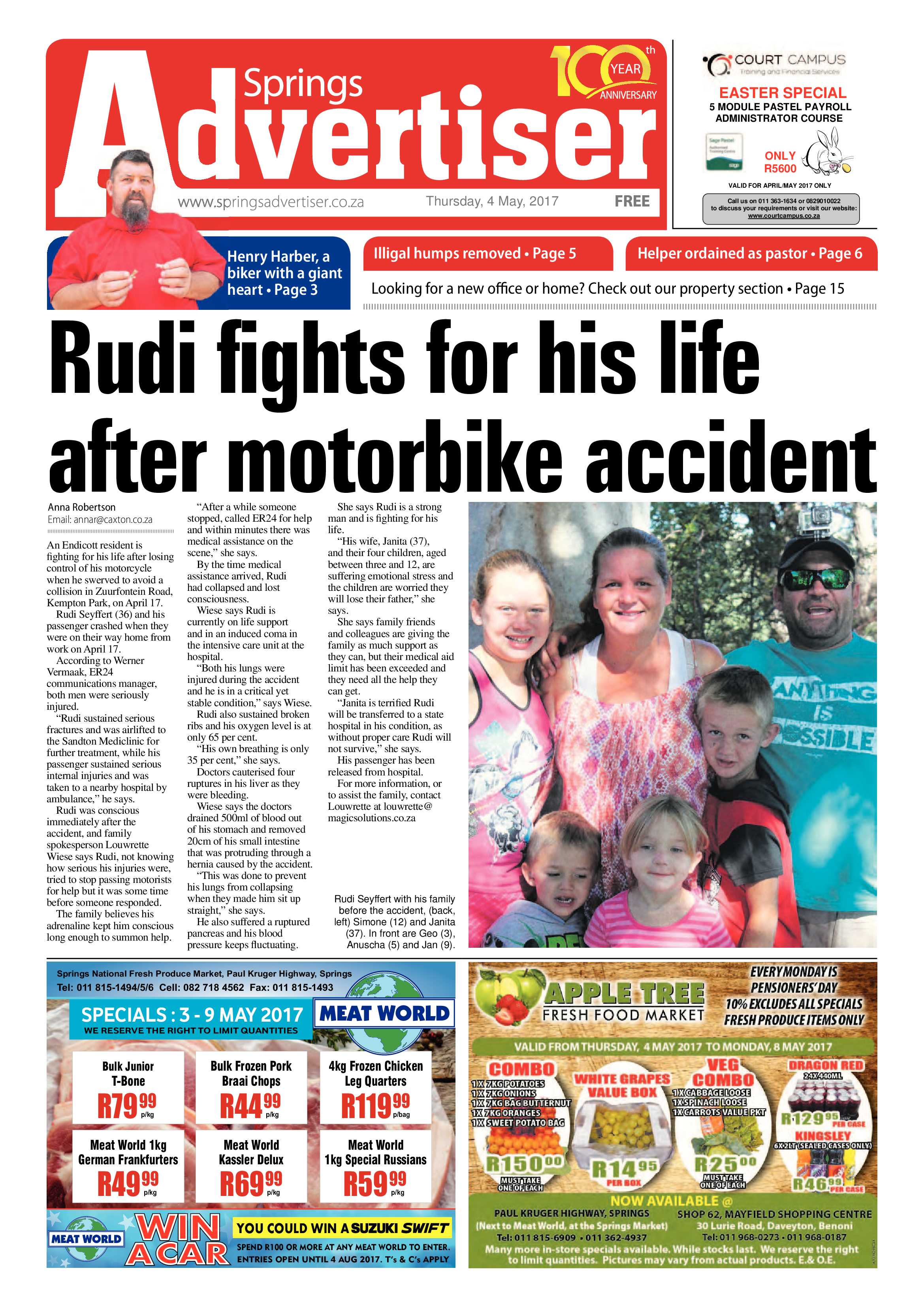 Springs Advertiser 04 May 2017 page 1