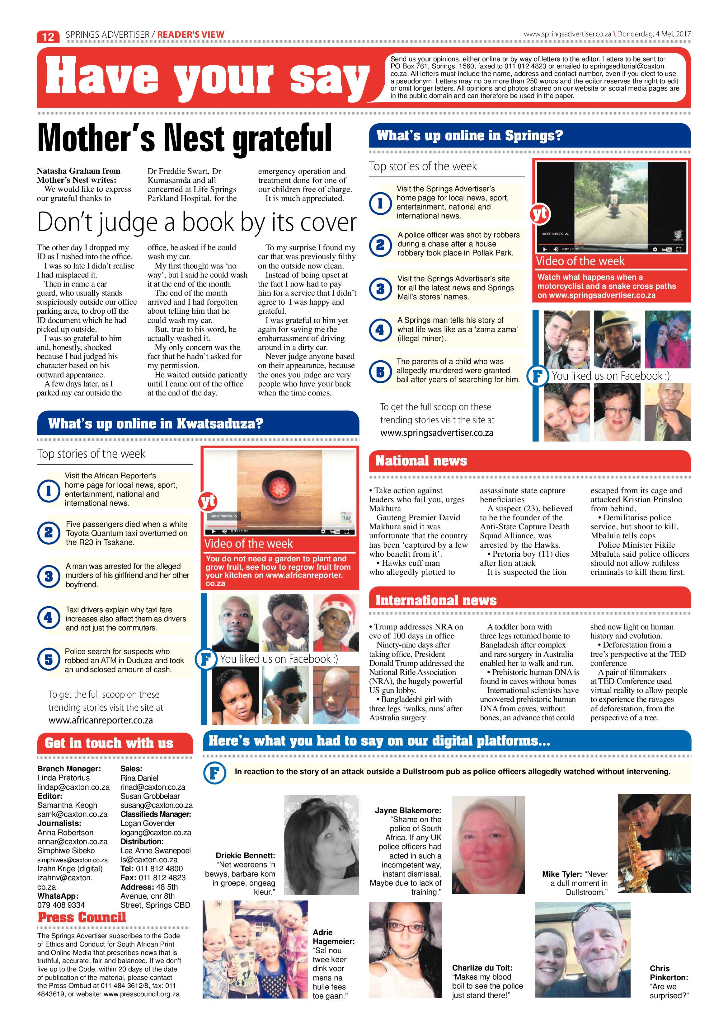 Springs Advertiser 04 May 2017 page 12