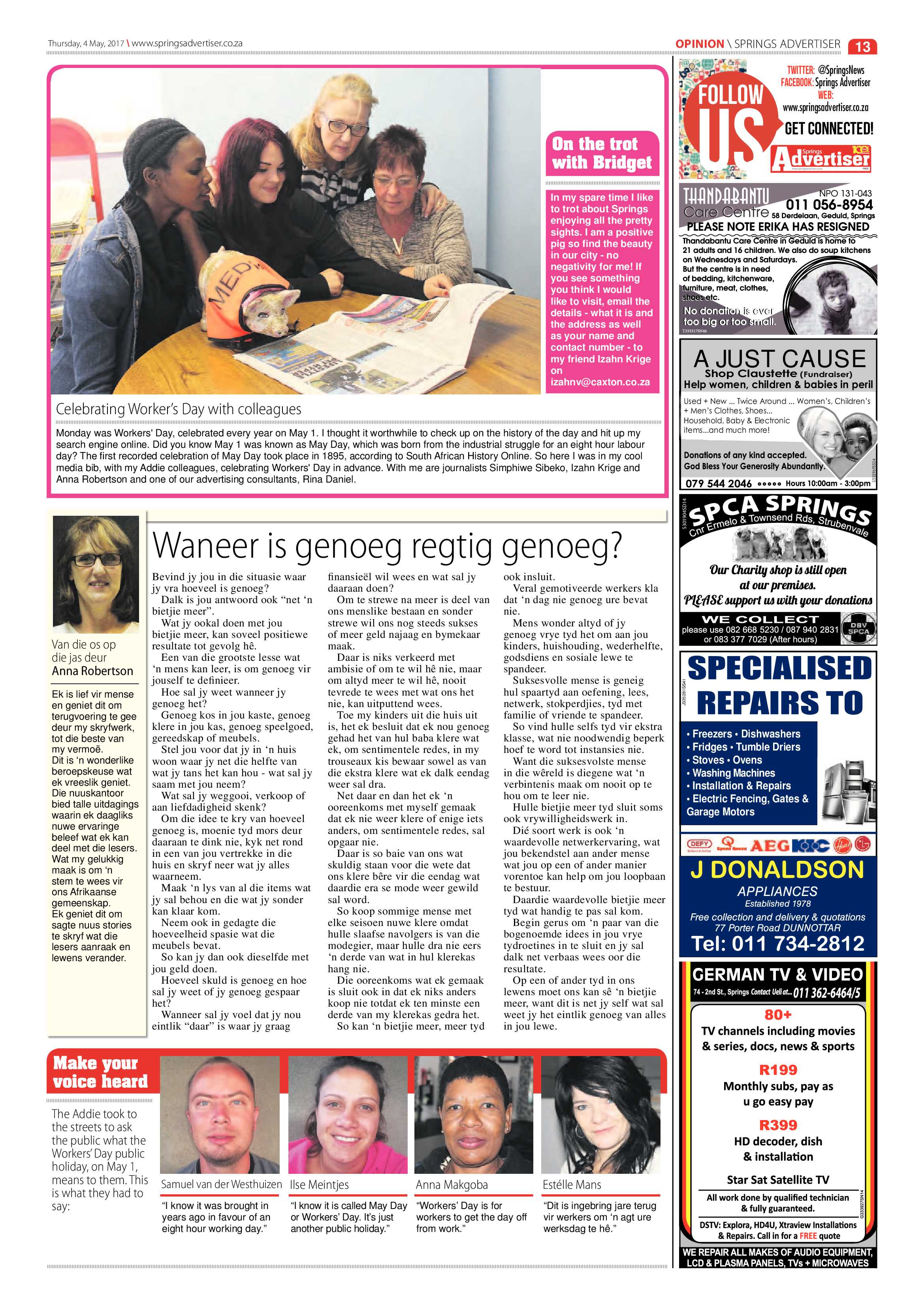Springs Advertiser 04 May 2017 page 13