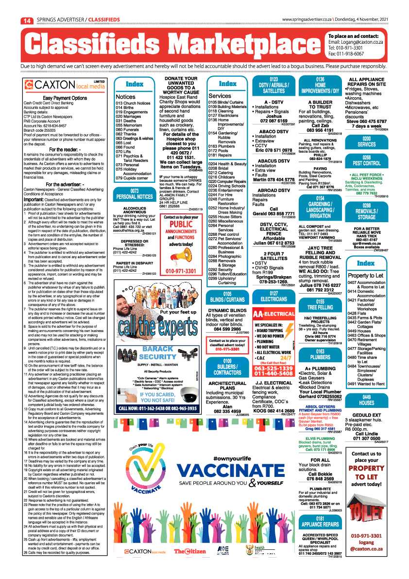 Springs Advertiser 04 November 2021 page 14