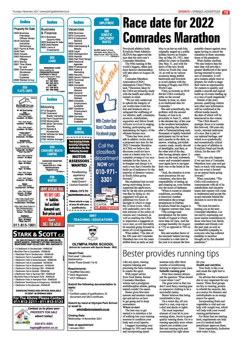 Springs Advertiser 04 November 2021 page 15