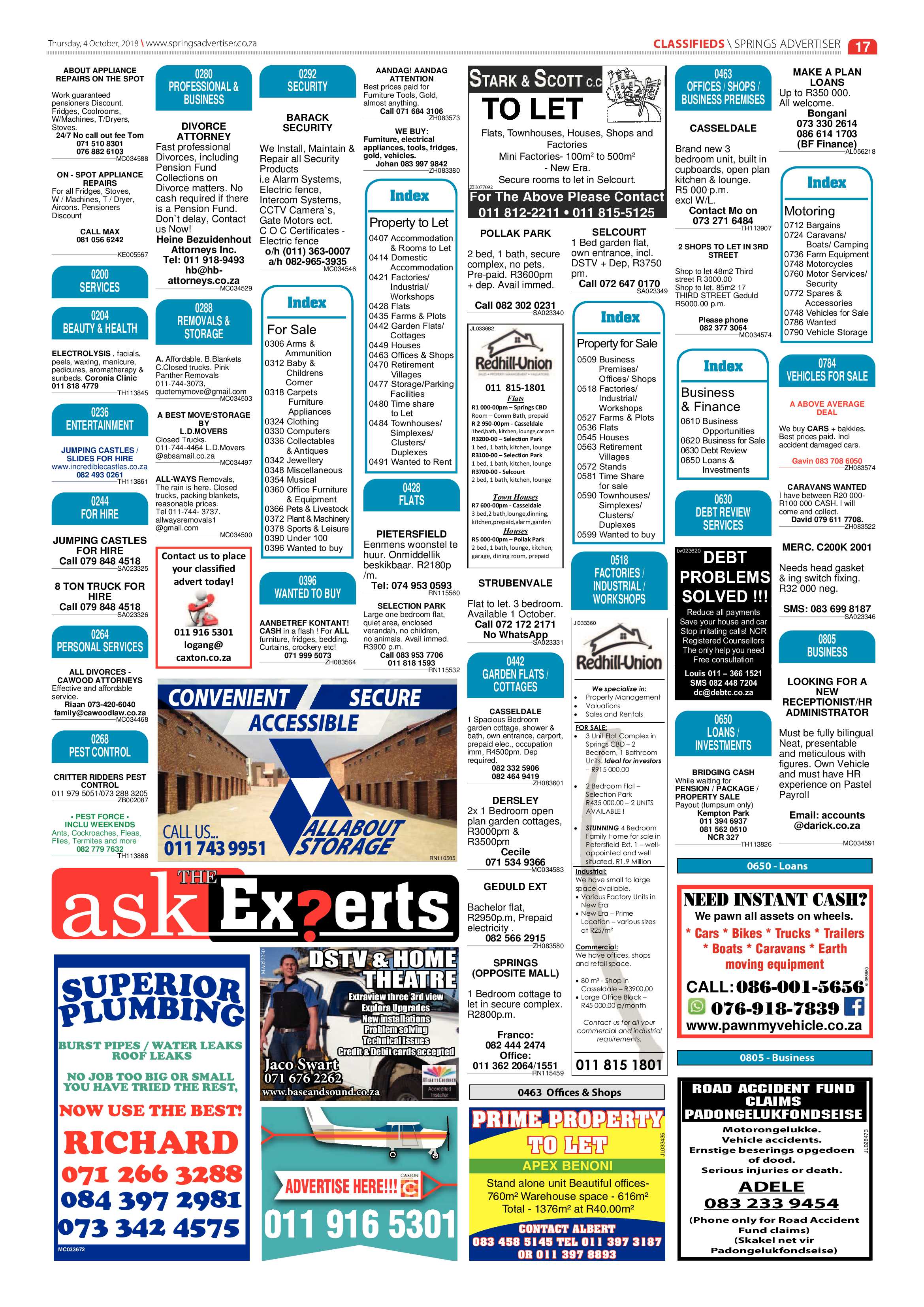 Springs Advertiser 04 October 2018 page 17