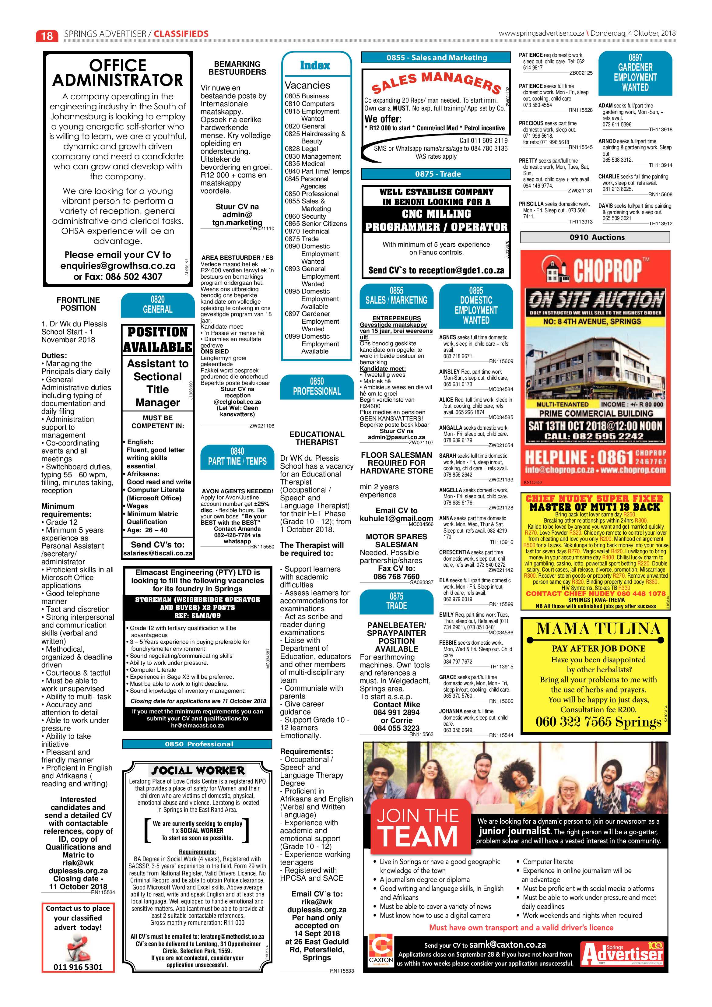 Springs Advertiser 04 October 2018 page 18