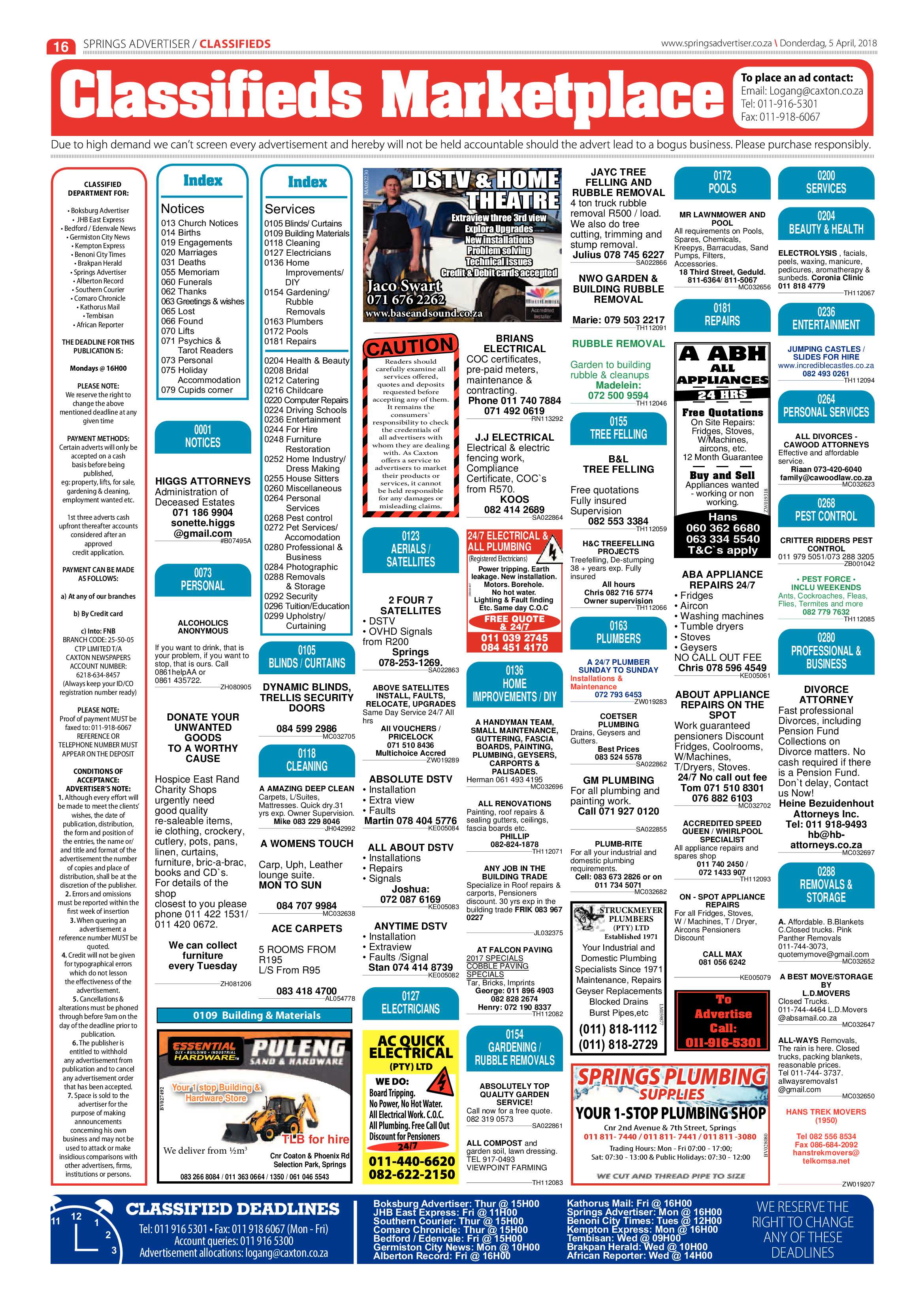 Springs Advertiser 05 April 2018 page 16