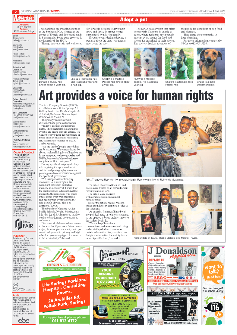 Springs Advertiser 05 April 2024 page 2