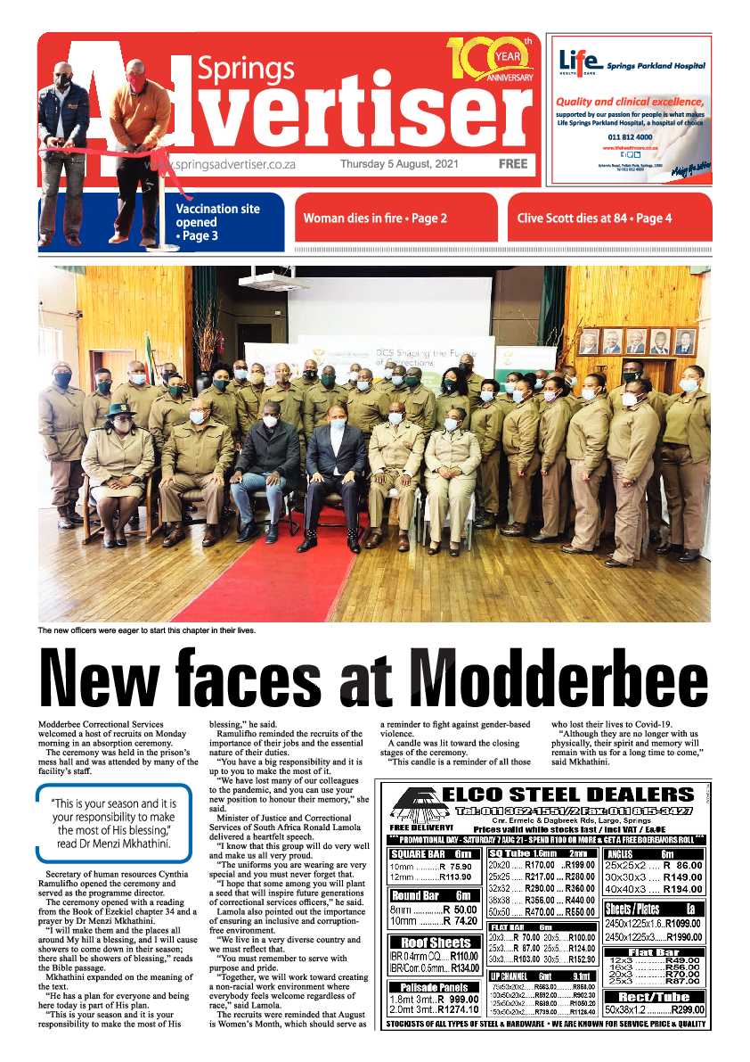 Springs Advertiser 05 August 2021 page 1