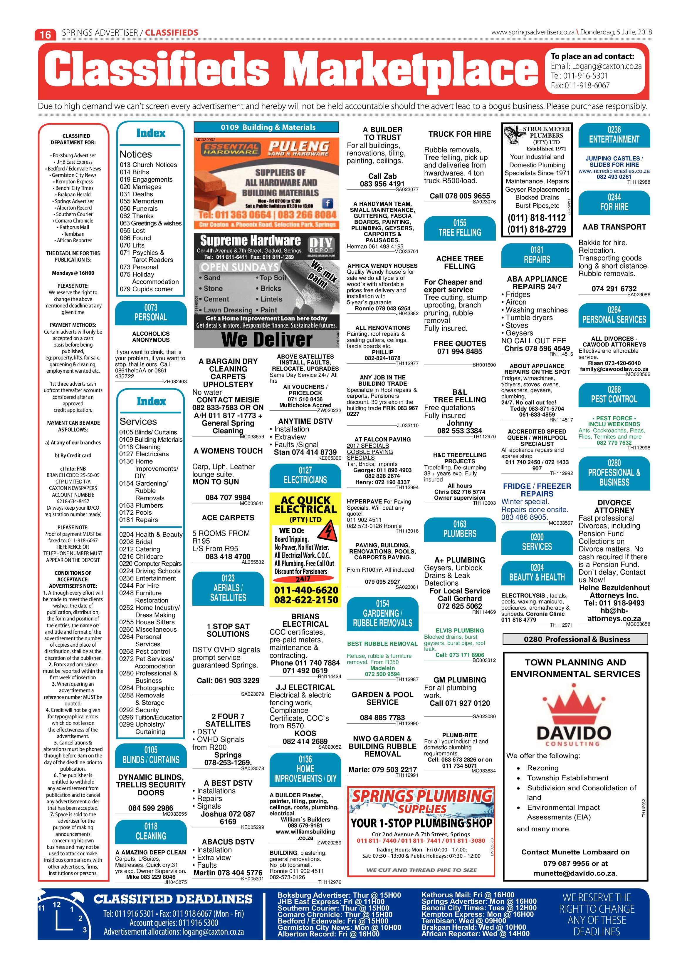 Springs Advertiser 05 July 2018 page 16