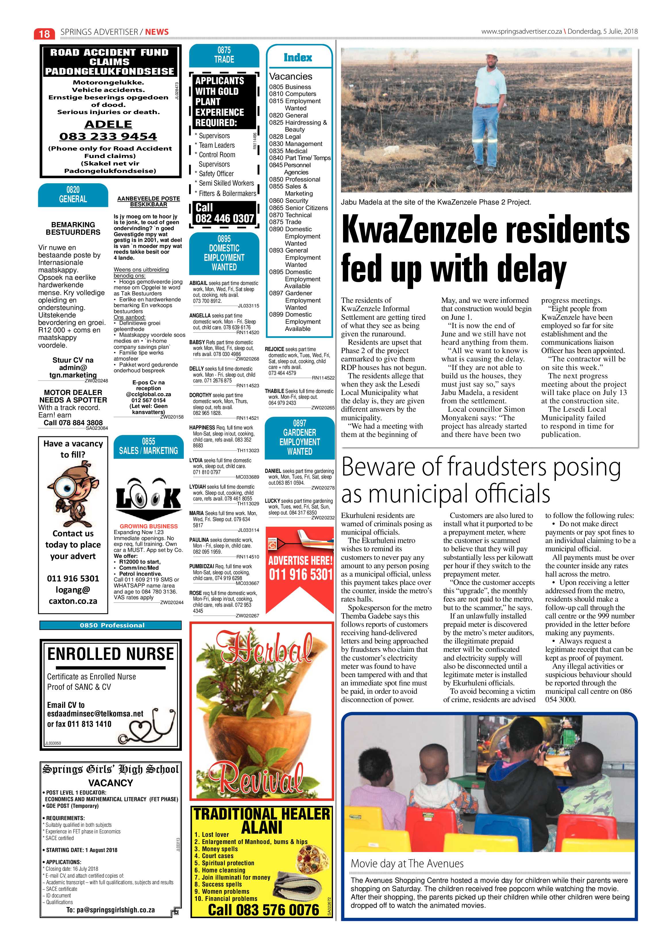 Springs Advertiser 05 July 2018 page 18