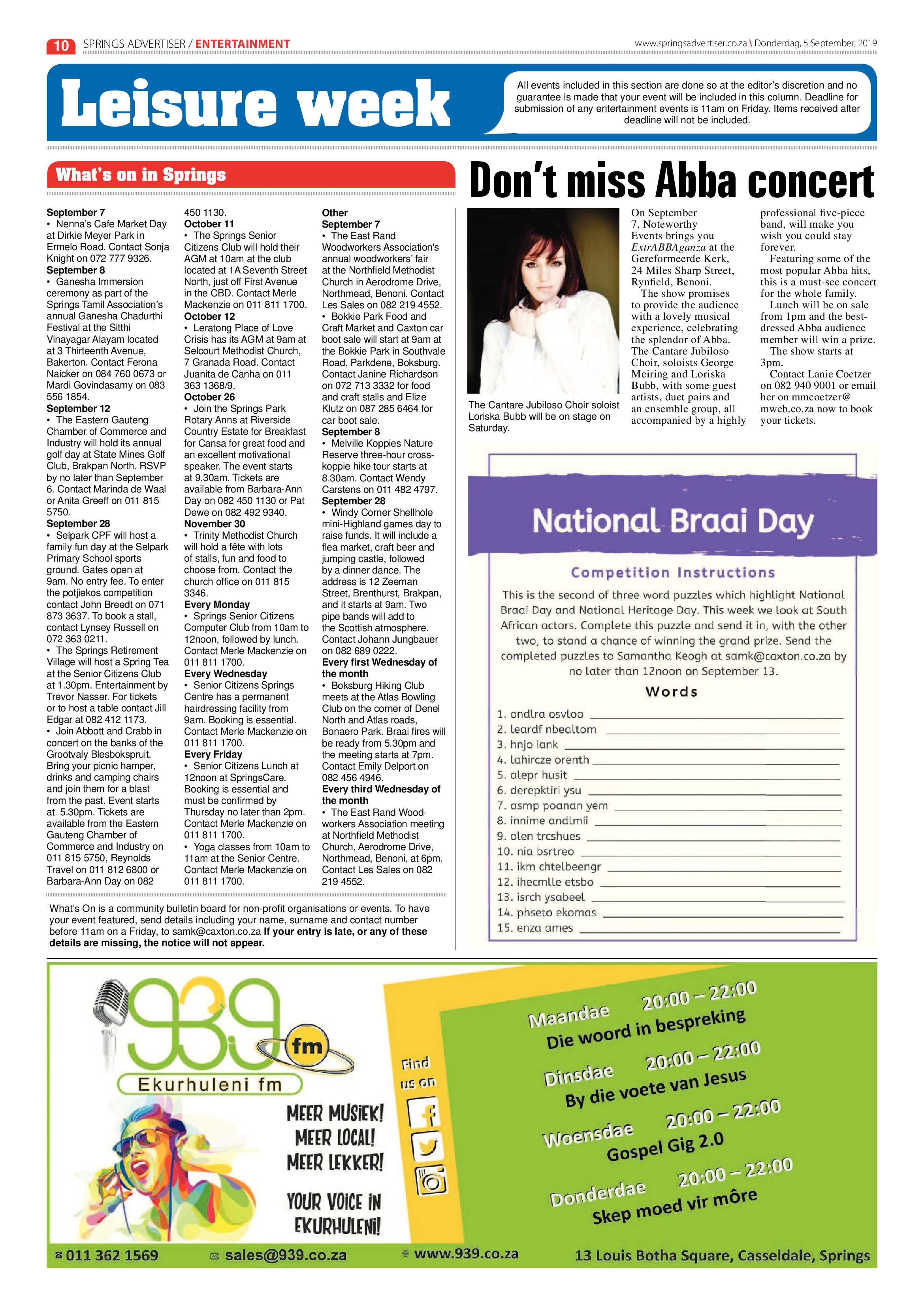 Springs Advertiser 05 September 2019 page 10
