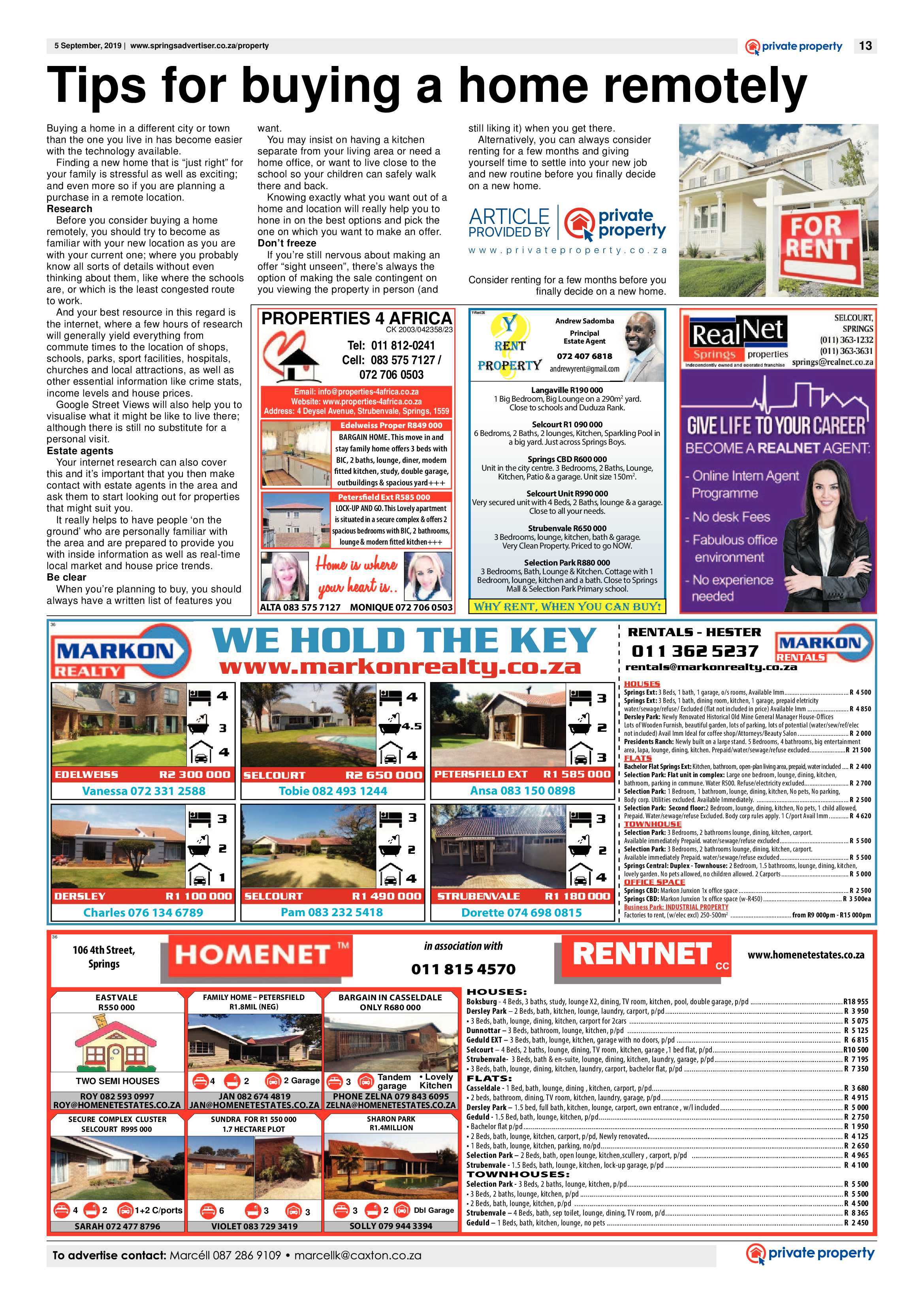 Springs Advertiser 05 September 2019 page 13