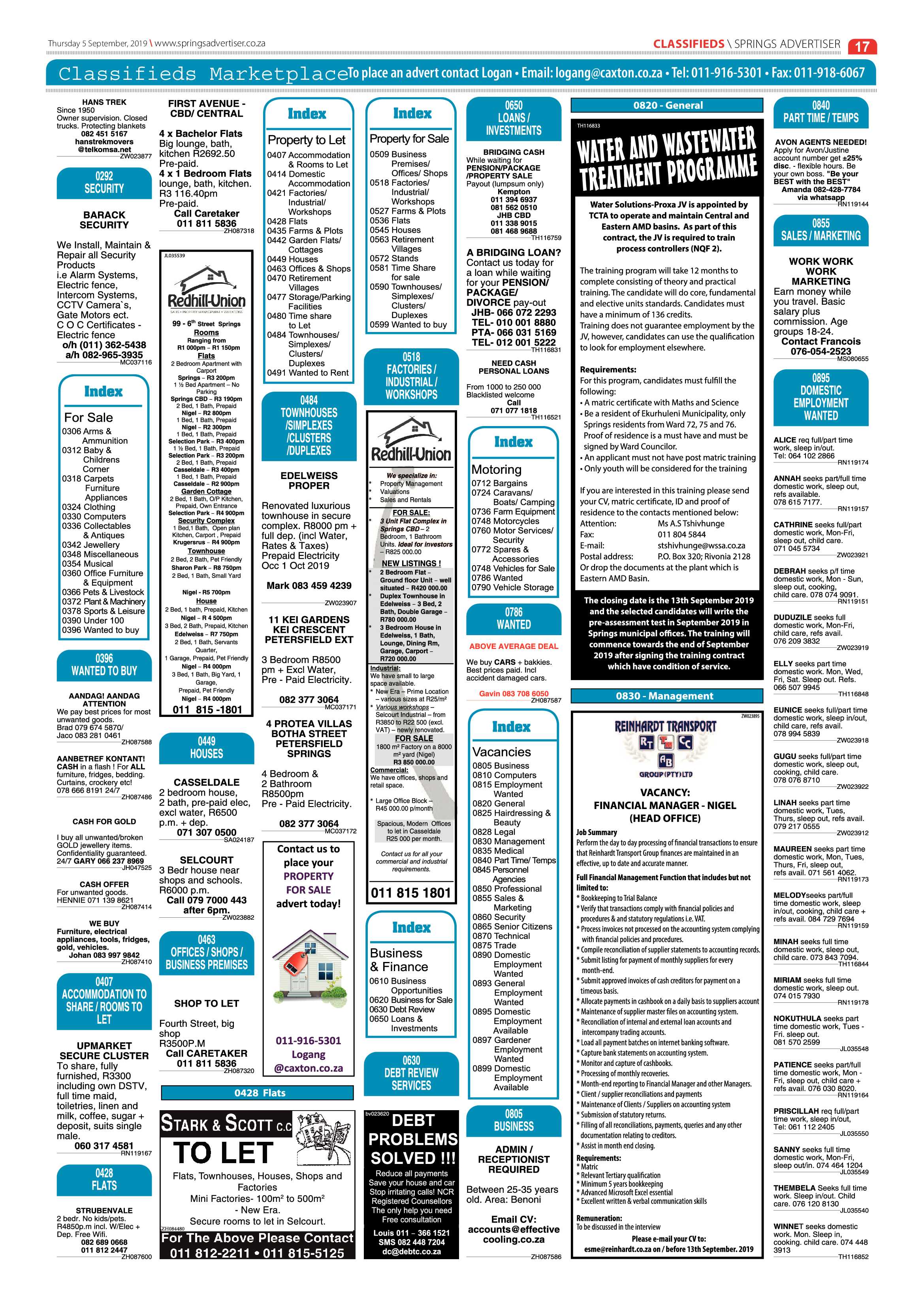 Springs Advertiser 05 September 2019 page 17