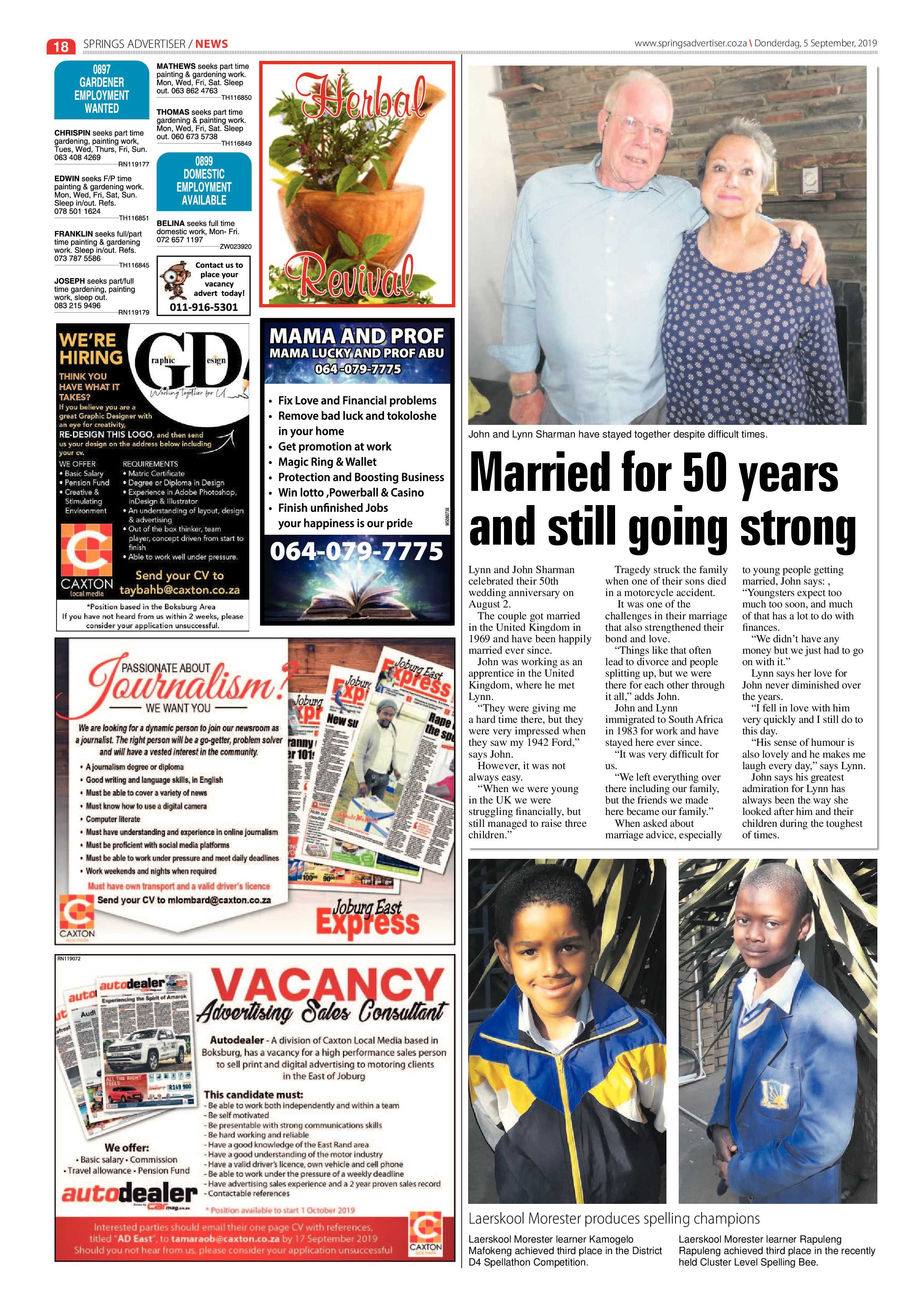 Springs Advertiser 05 September 2019 page 18