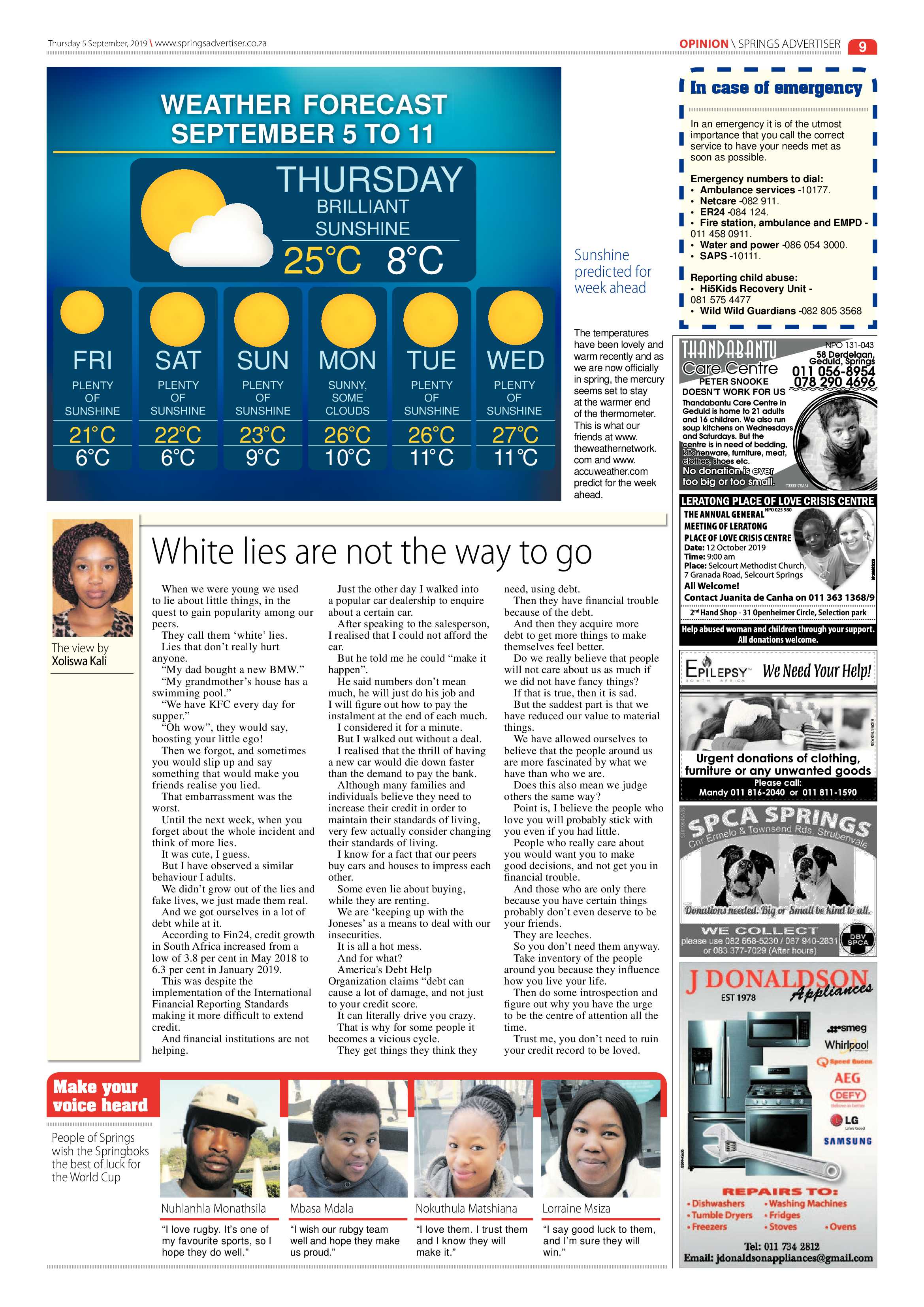 Springs Advertiser 05 September 2019 page 9