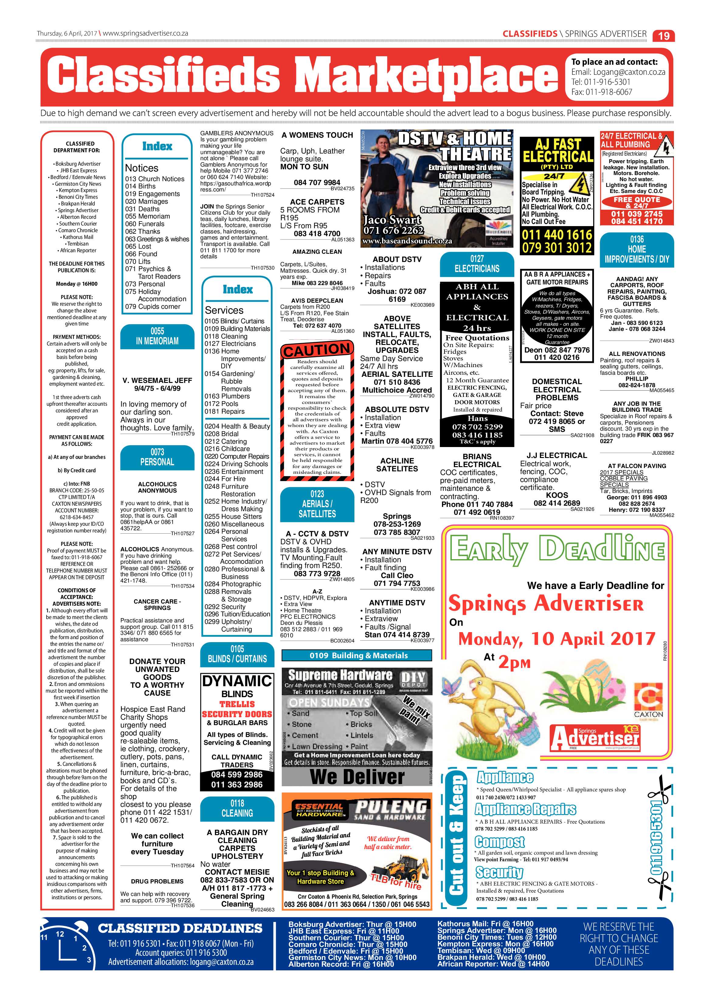 Springs Advertiser 06 April 2017 page 19