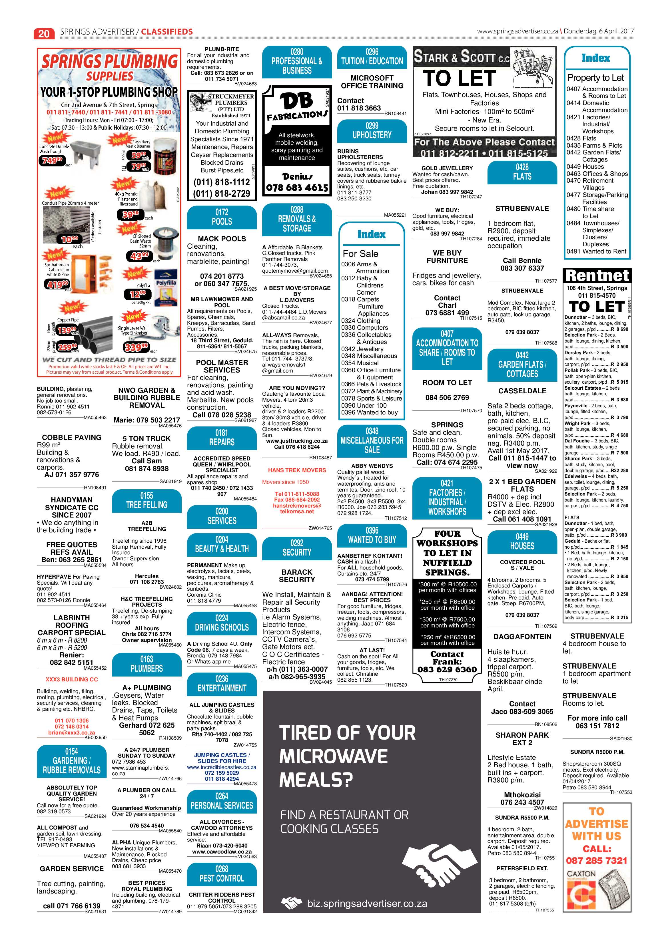 Springs Advertiser 06 April 2017 page 20