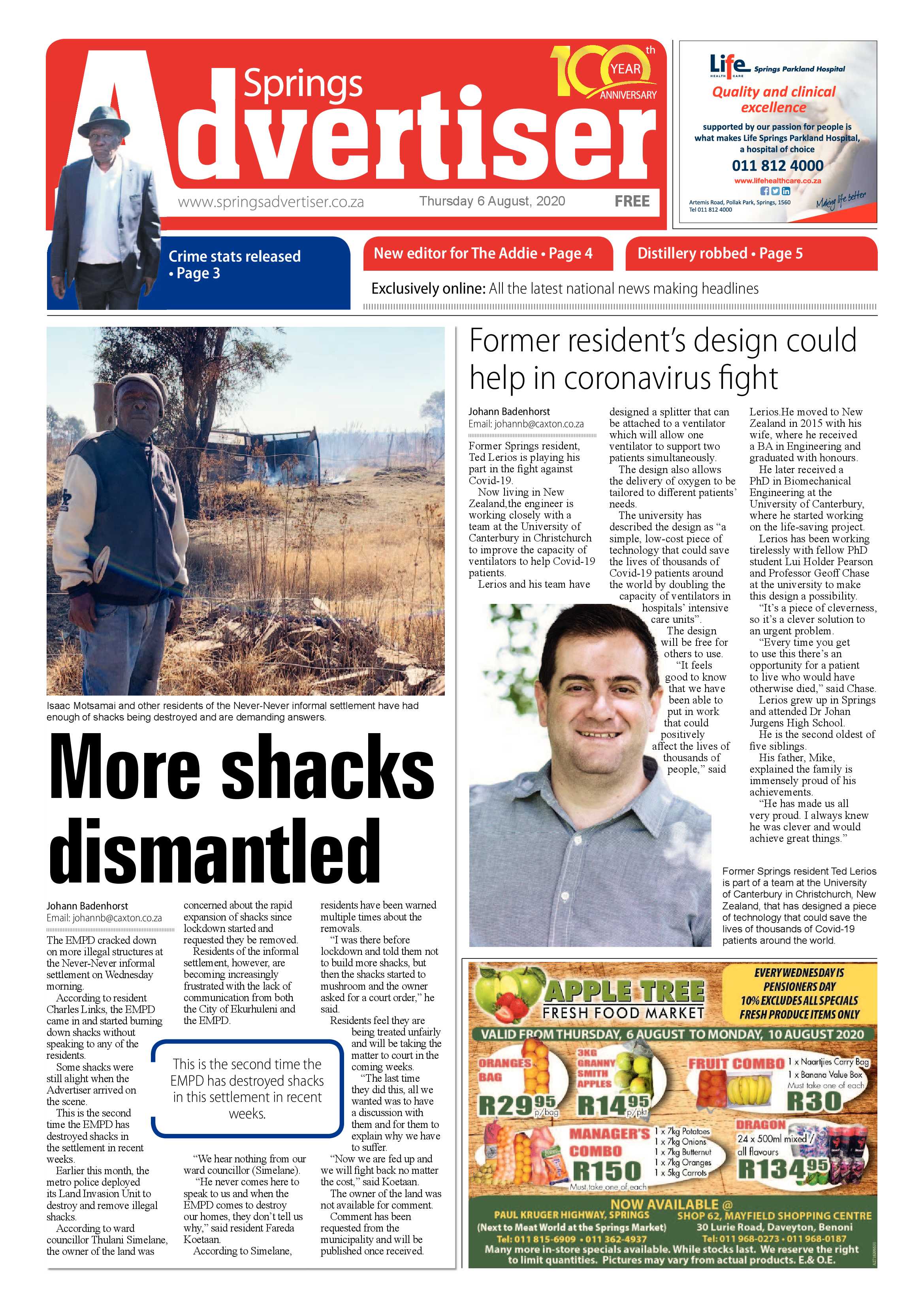 Springs Advertiser 06 August 2020 page 1