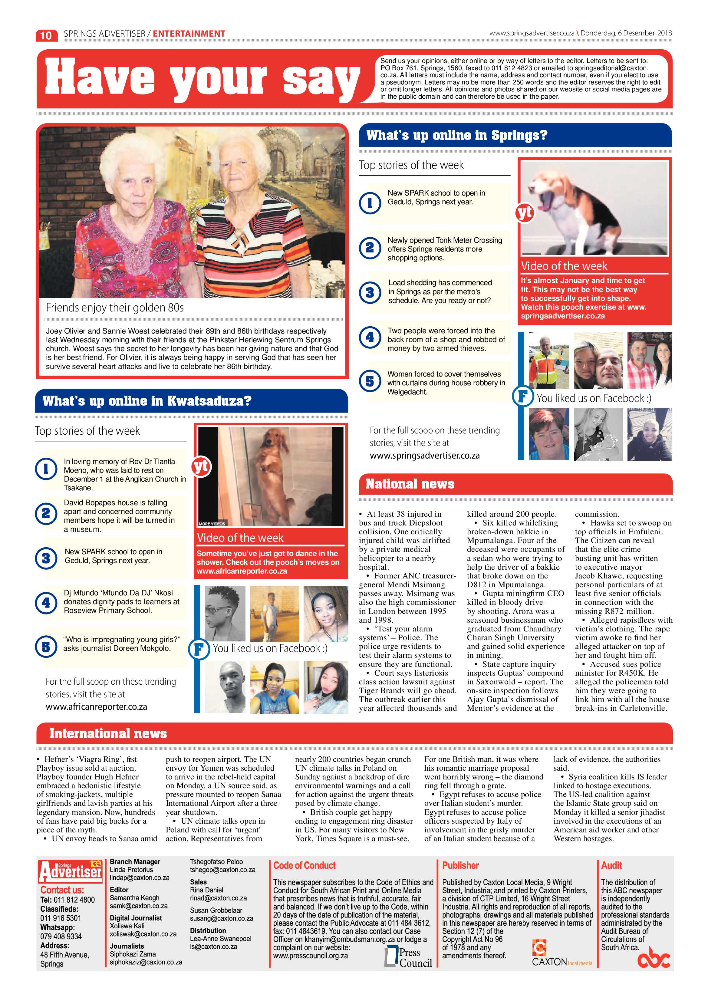 Springs Advertiser 06 December 2018 page 10