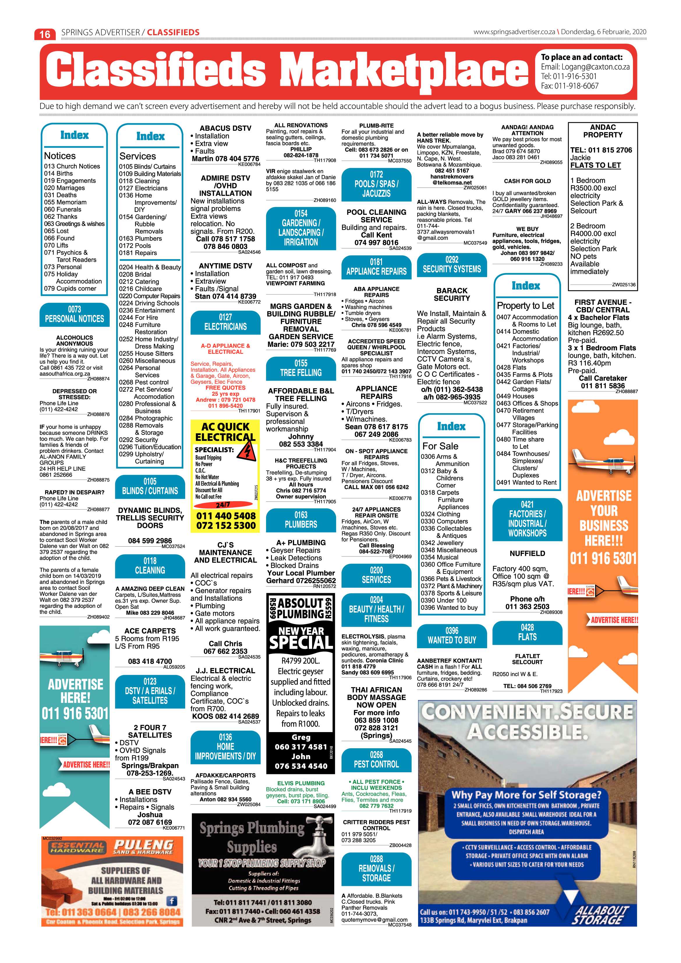 Springs Advertiser 06 February 2020 page 16