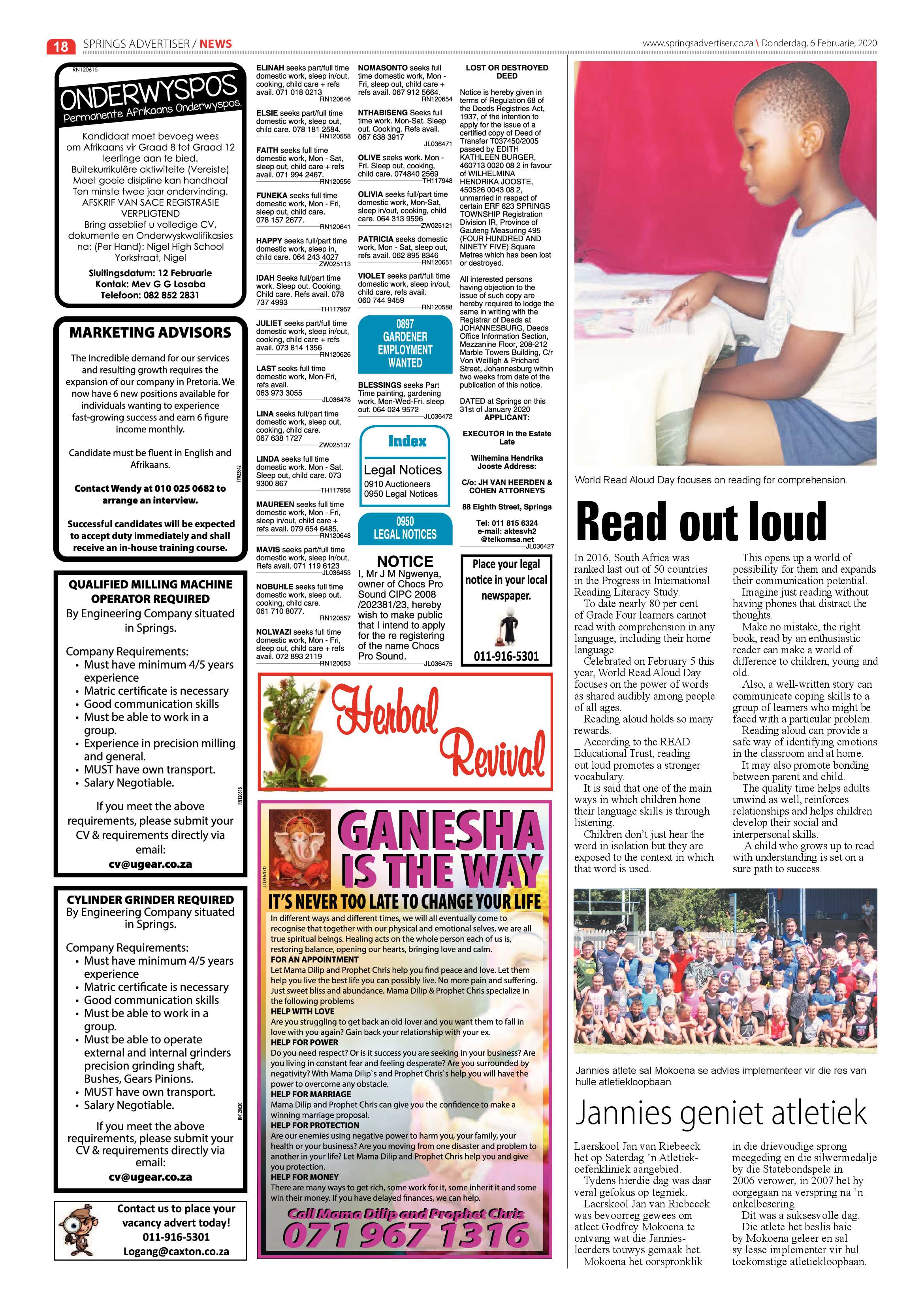 Springs Advertiser 06 February 2020 page 18