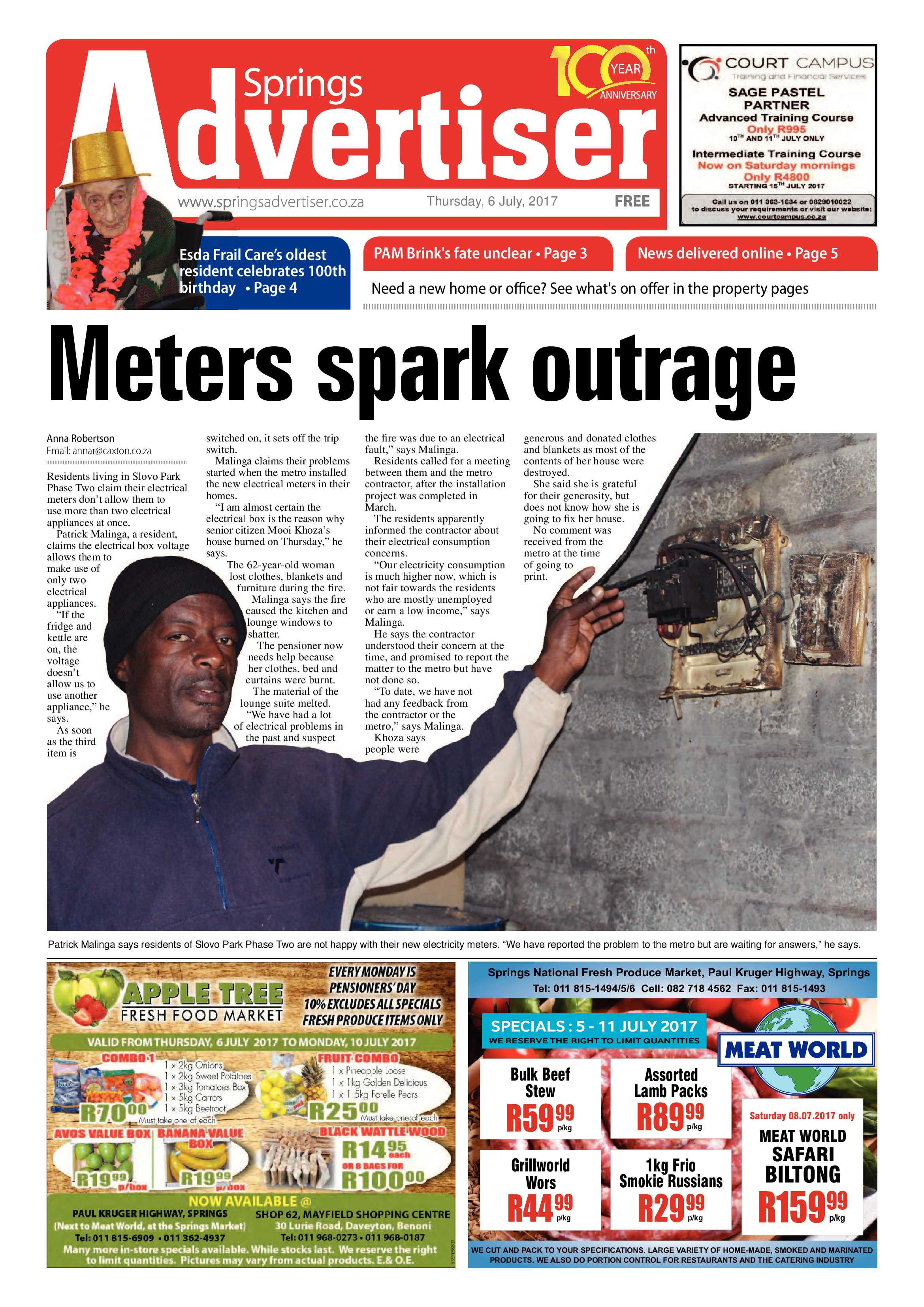 Springs Advertiser 06 July 2017 page 1