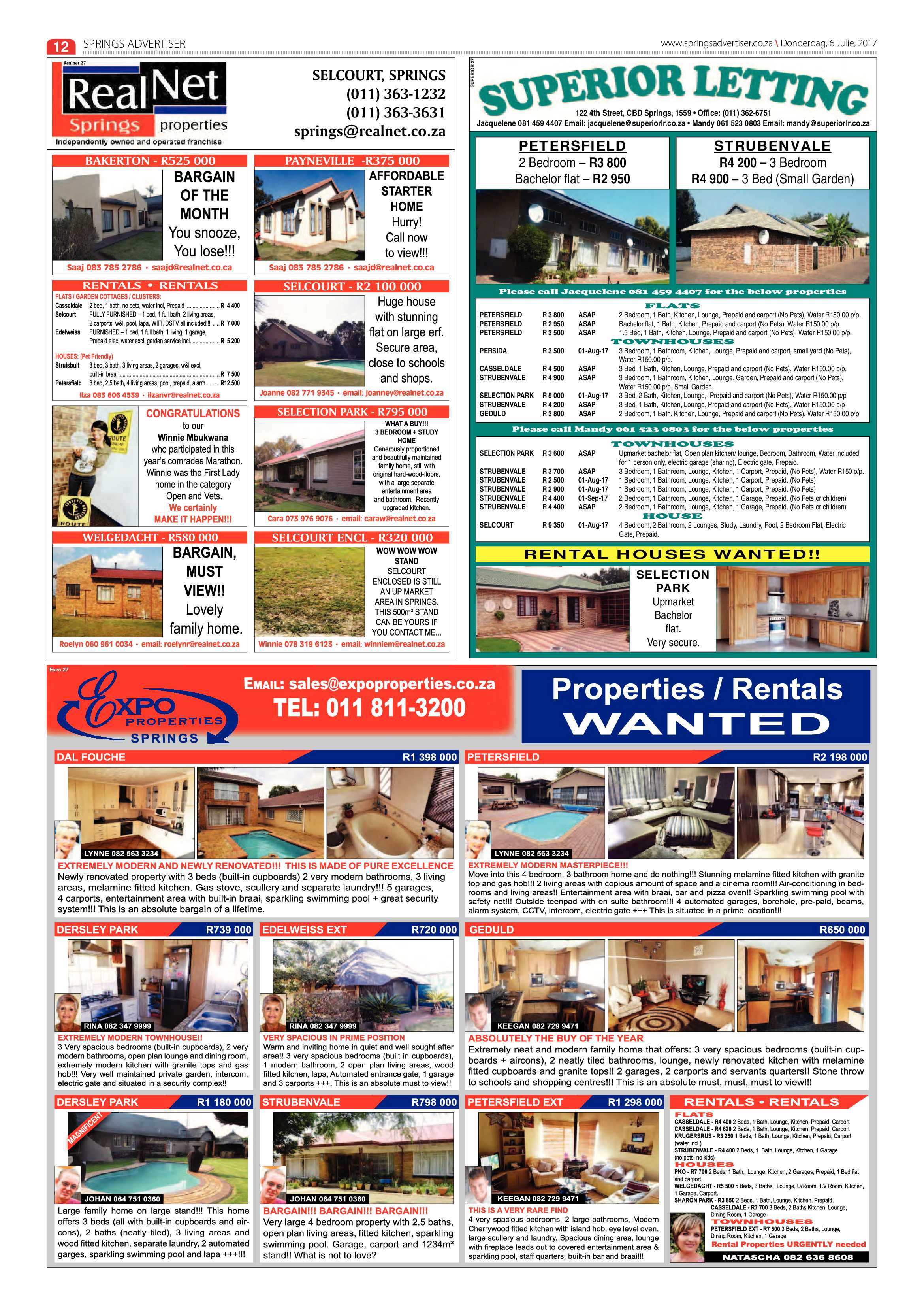 Springs Advertiser 06 July 2017 page 12