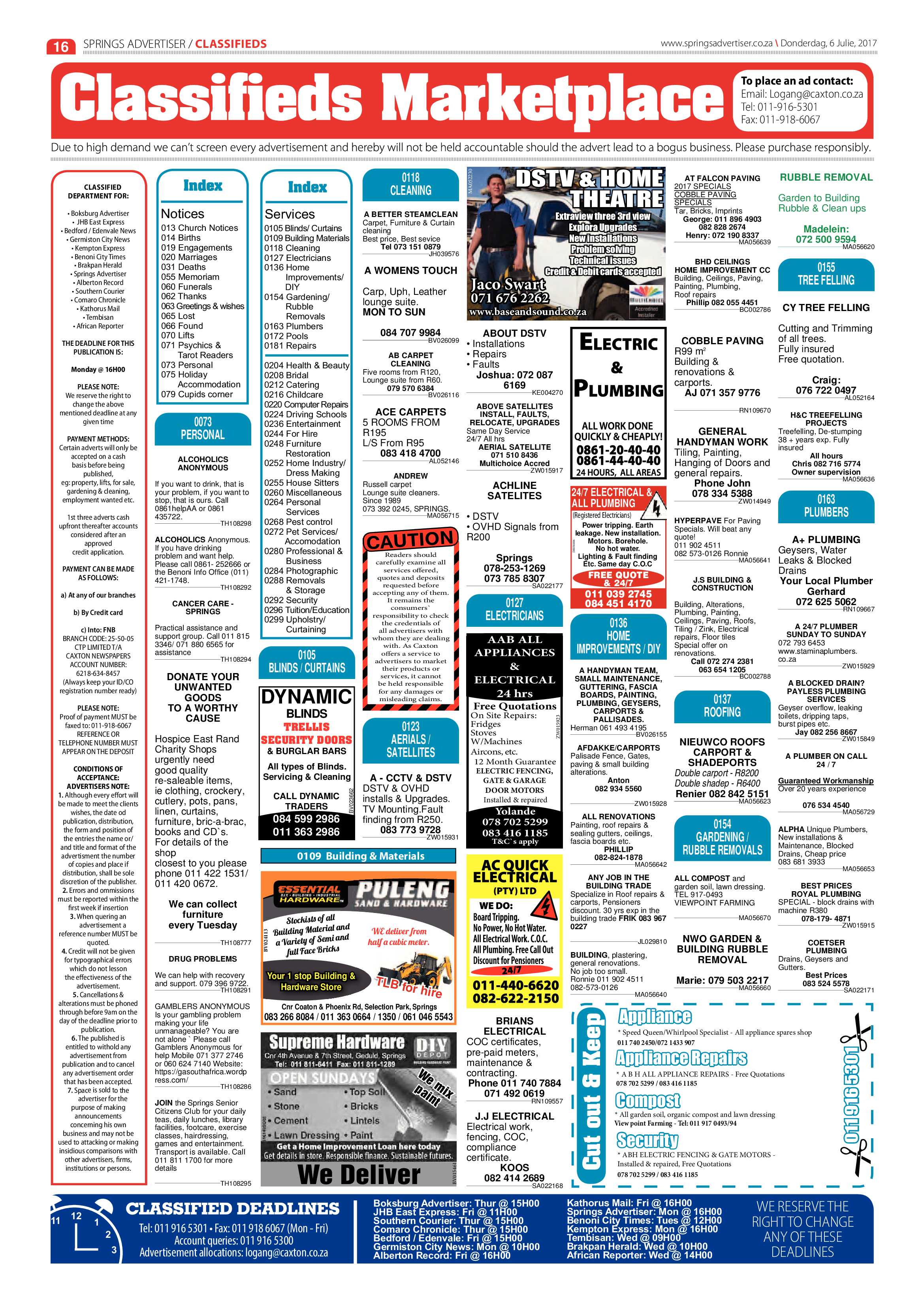 Springs Advertiser 06 July 2017 page 16