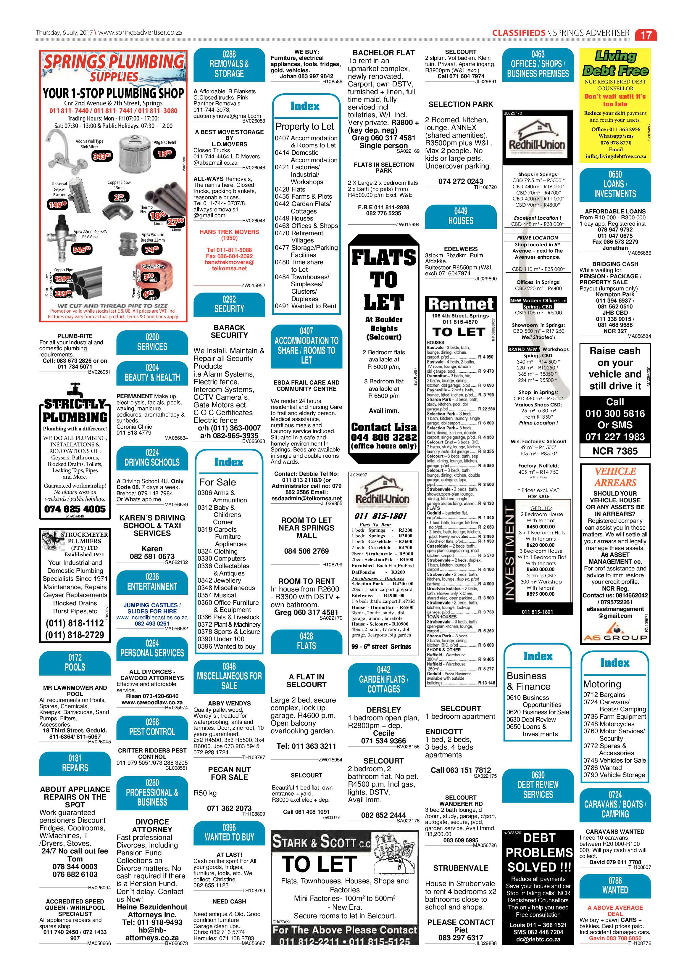 Springs Advertiser 06 July 2017 page 17