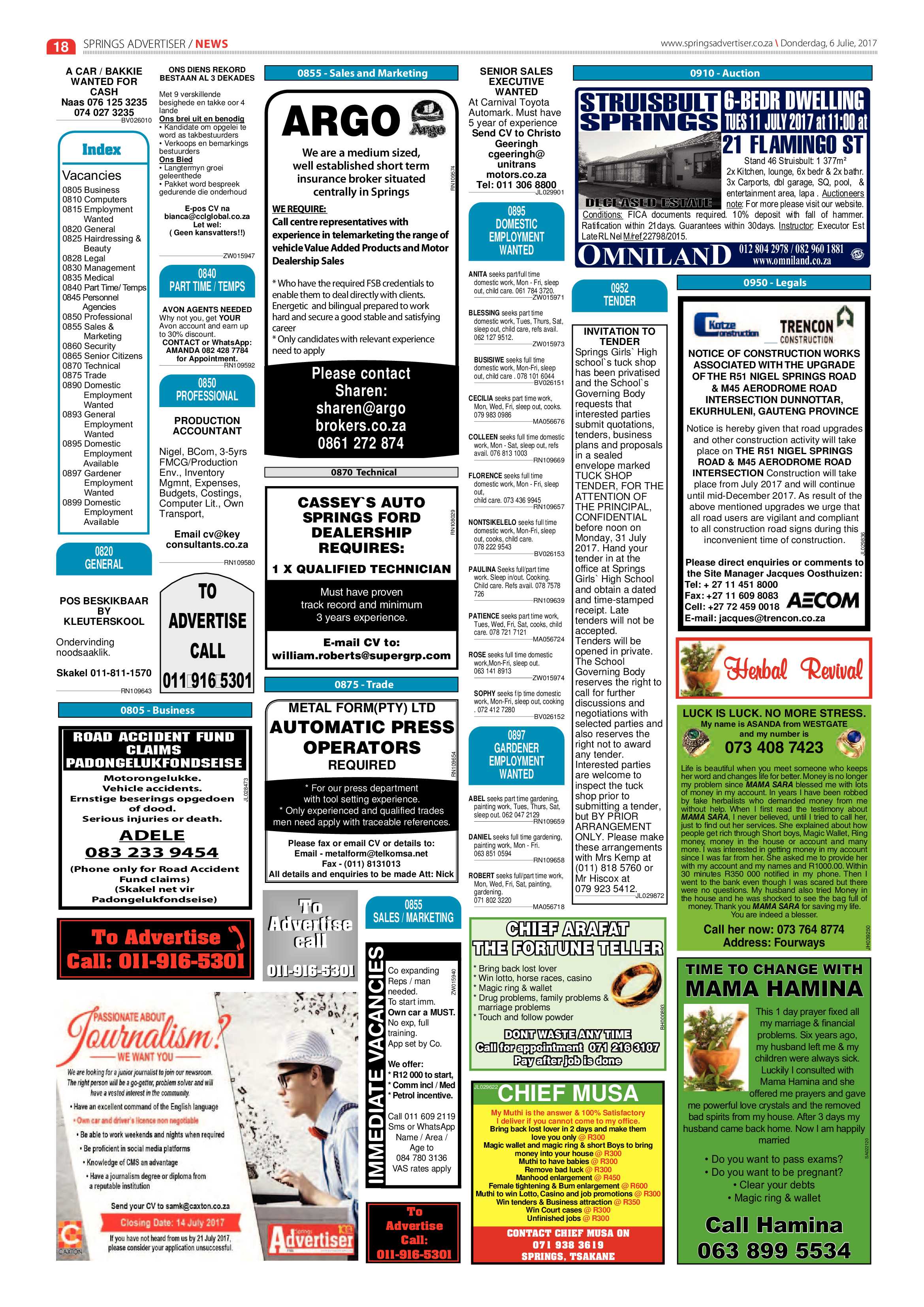Springs Advertiser 06 July 2017 page 18