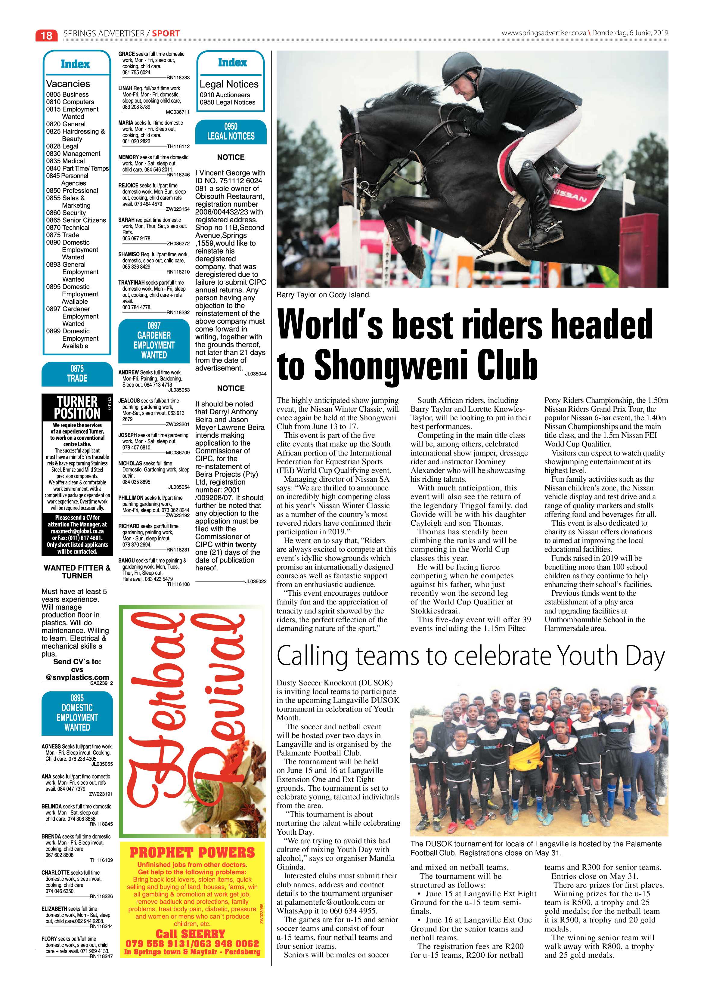 Springs Advertiser 06 June 2019 page 18