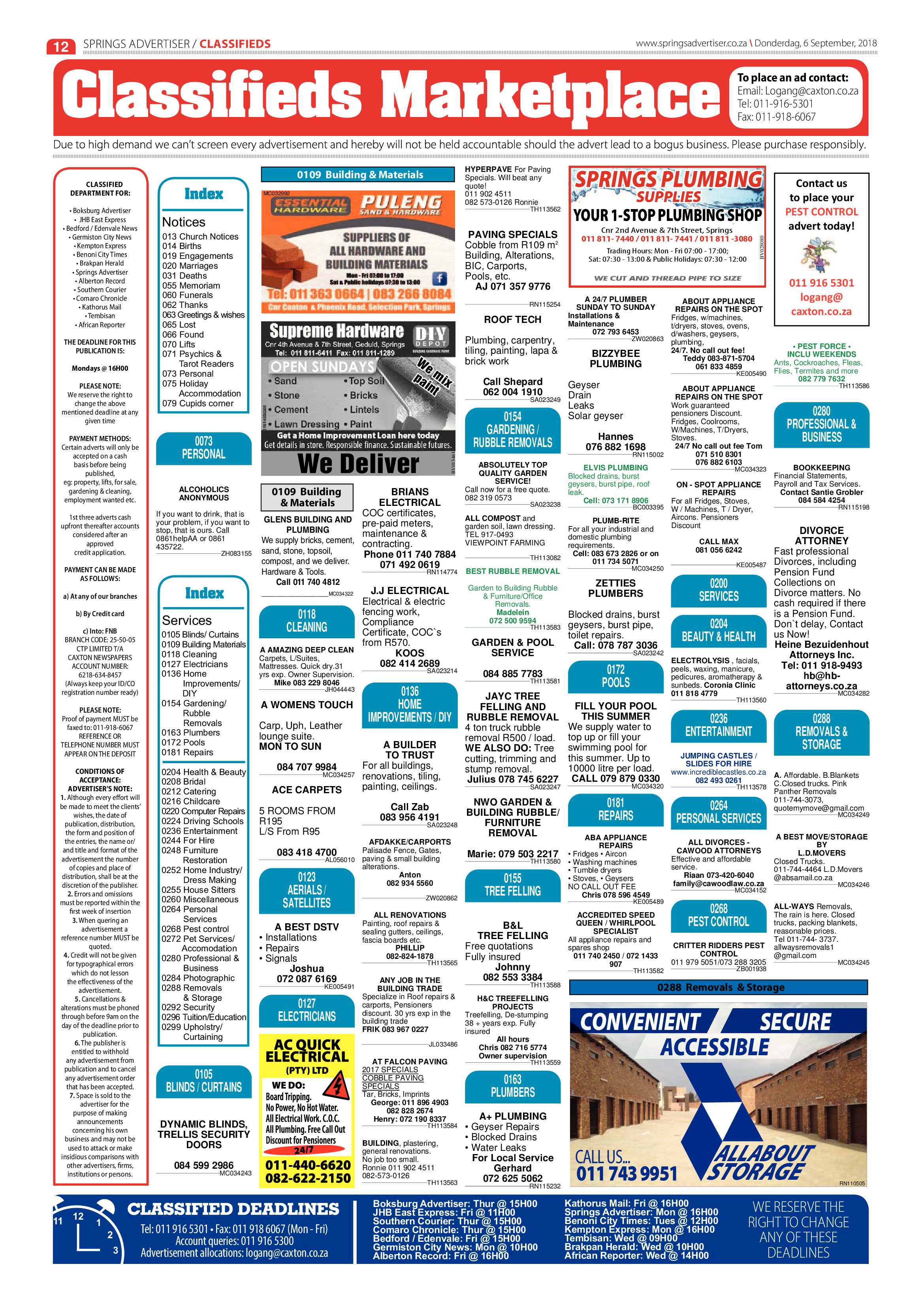 Springs Advertiser 06 September 2018 page 12
