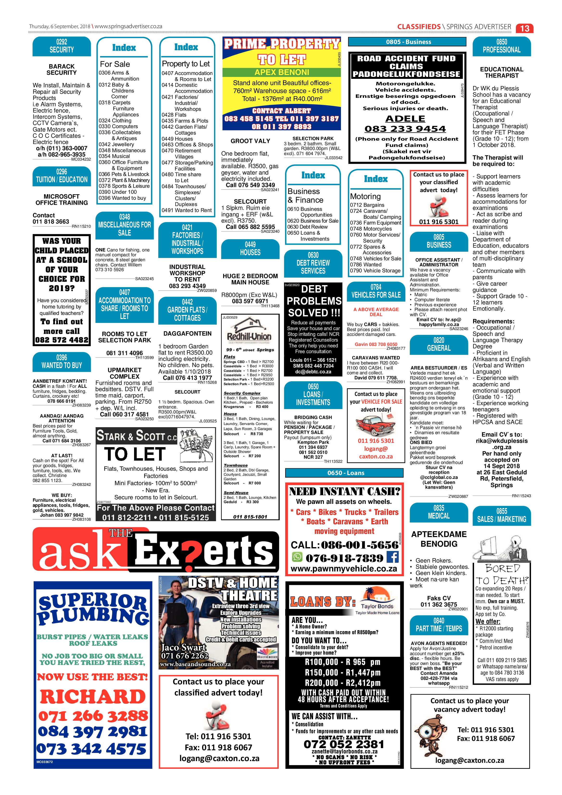 Springs Advertiser 06 September 2018 page 13
