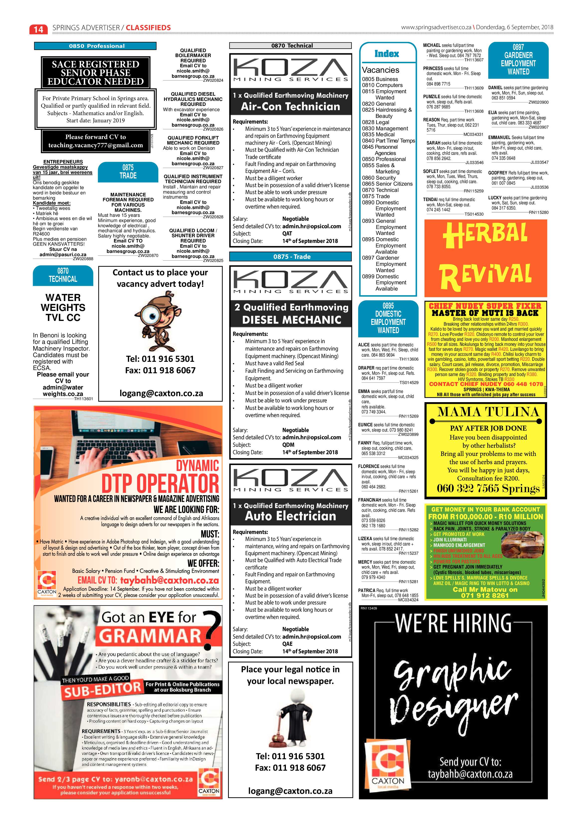 Springs Advertiser 06 September 2018 page 14