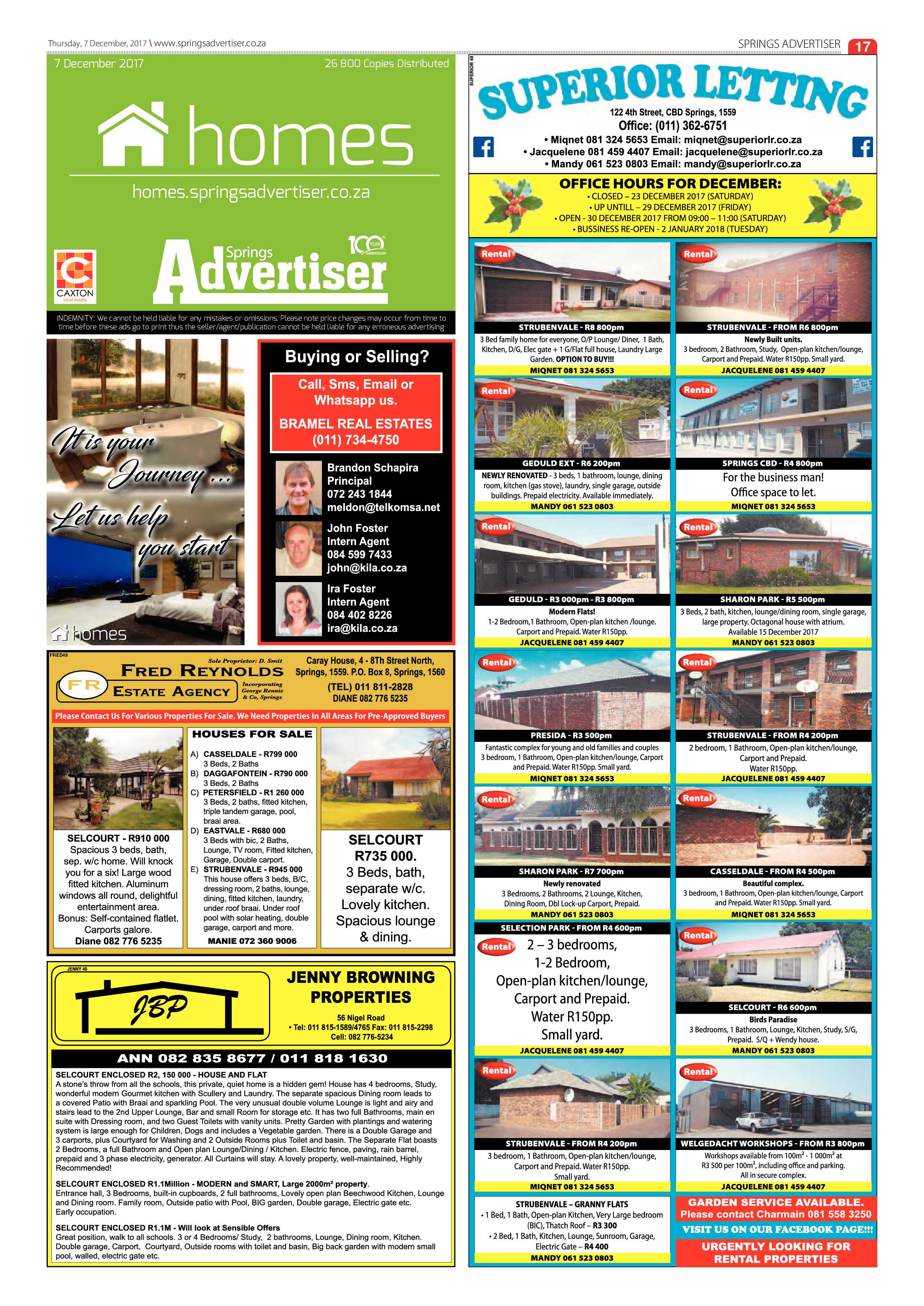 Springs Advertiser 07 December 2017 page 17