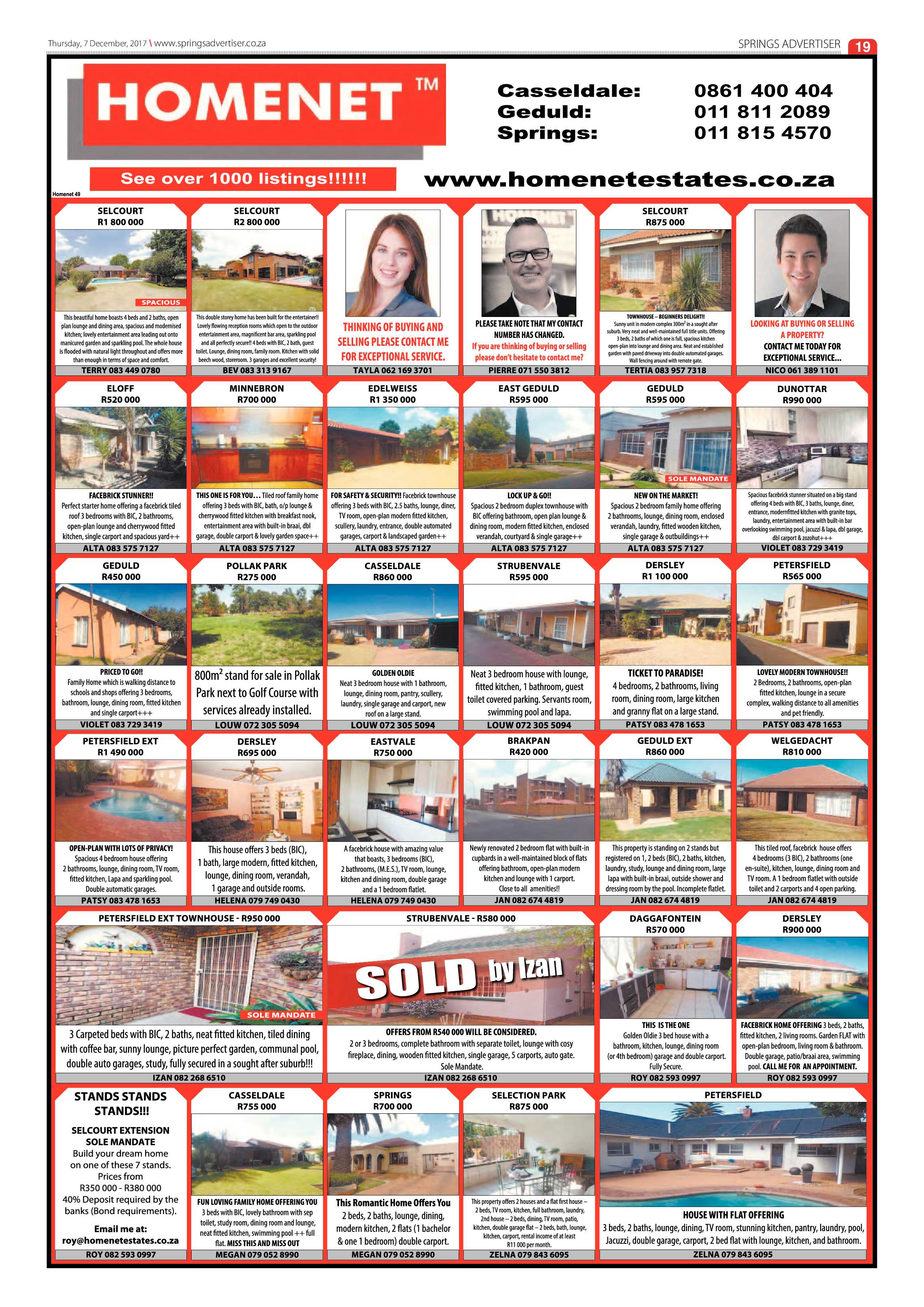 Springs Advertiser 07 December 2017 page 19