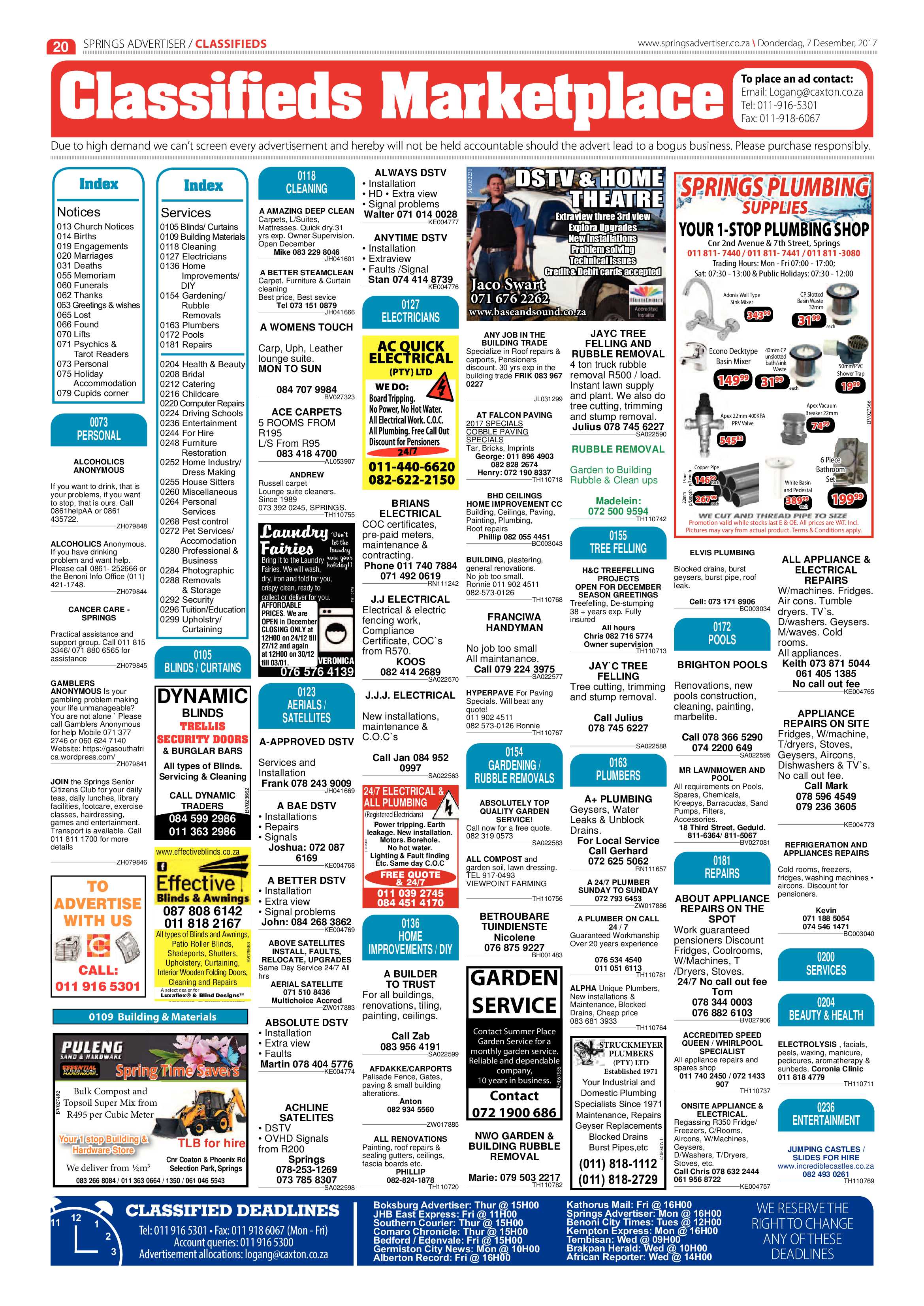 Springs Advertiser 07 December 2017 page 20