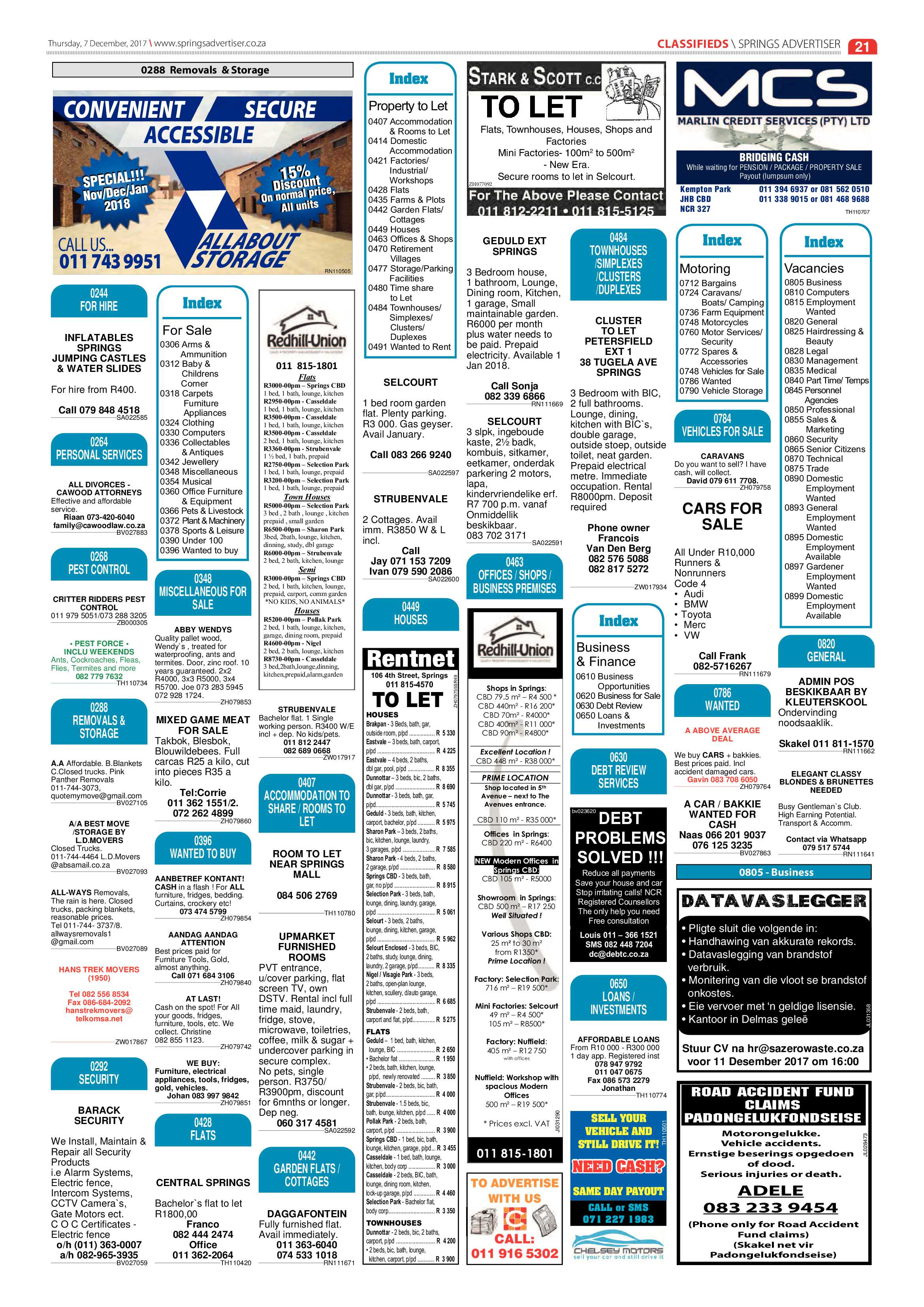 Springs Advertiser 07 December 2017 page 21