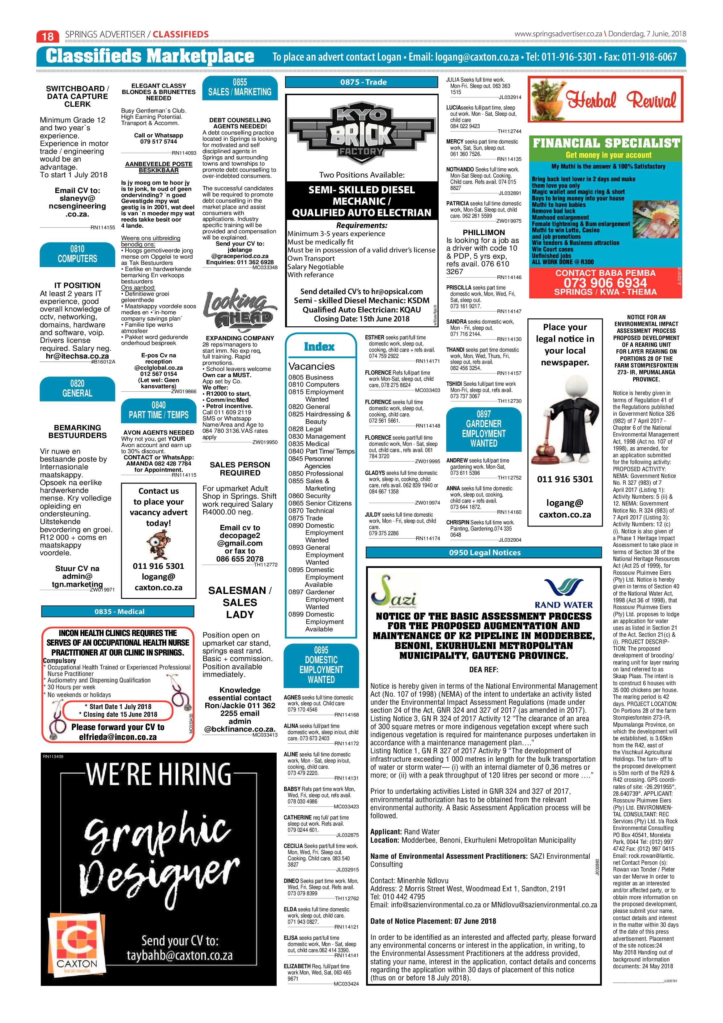 Springs Advertiser 07 June 2018 page 18